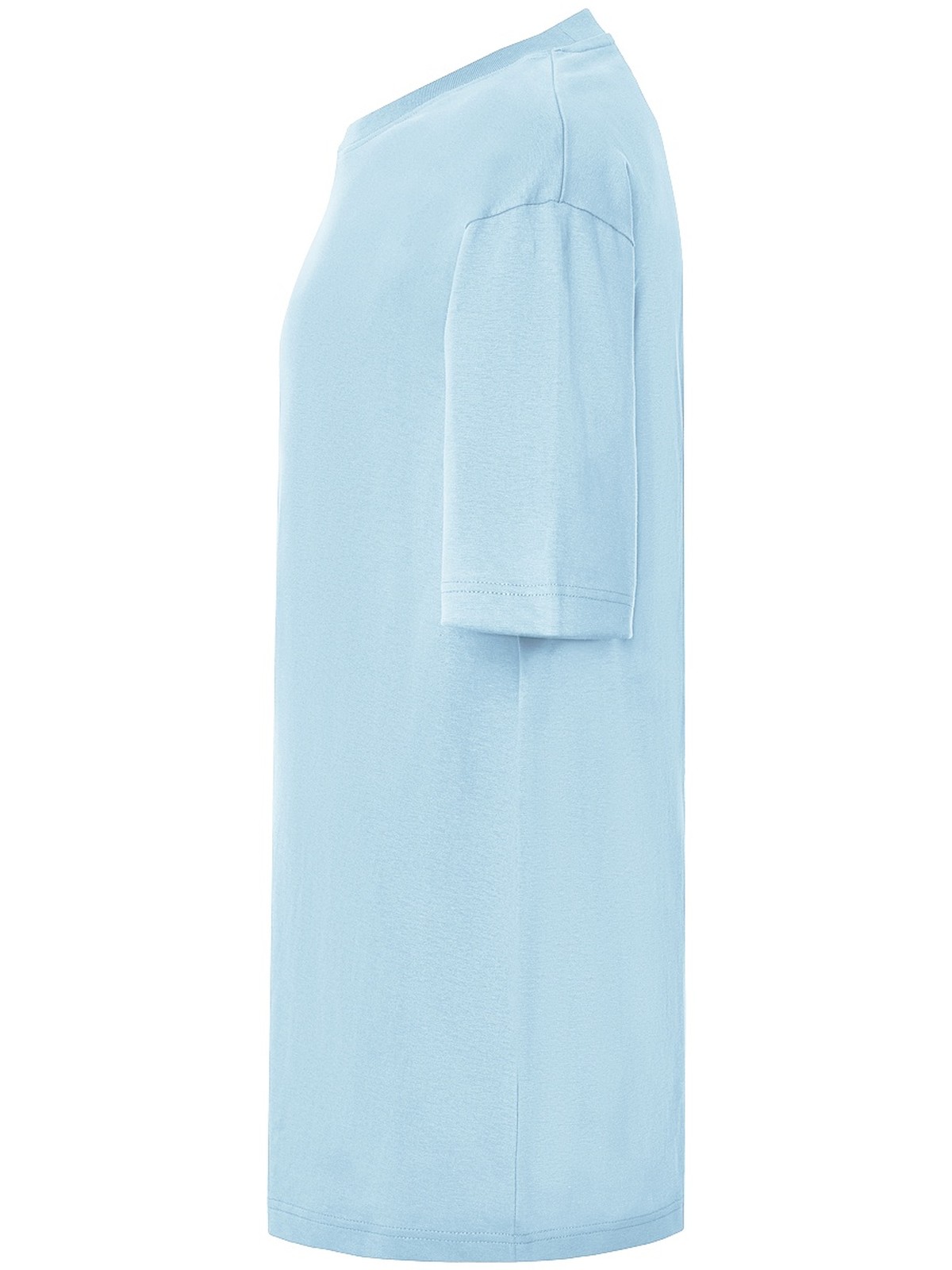 Samarreta oversize personalitzada 13 Camiseta oversize unisex color celeste, vista lateral de la prenda