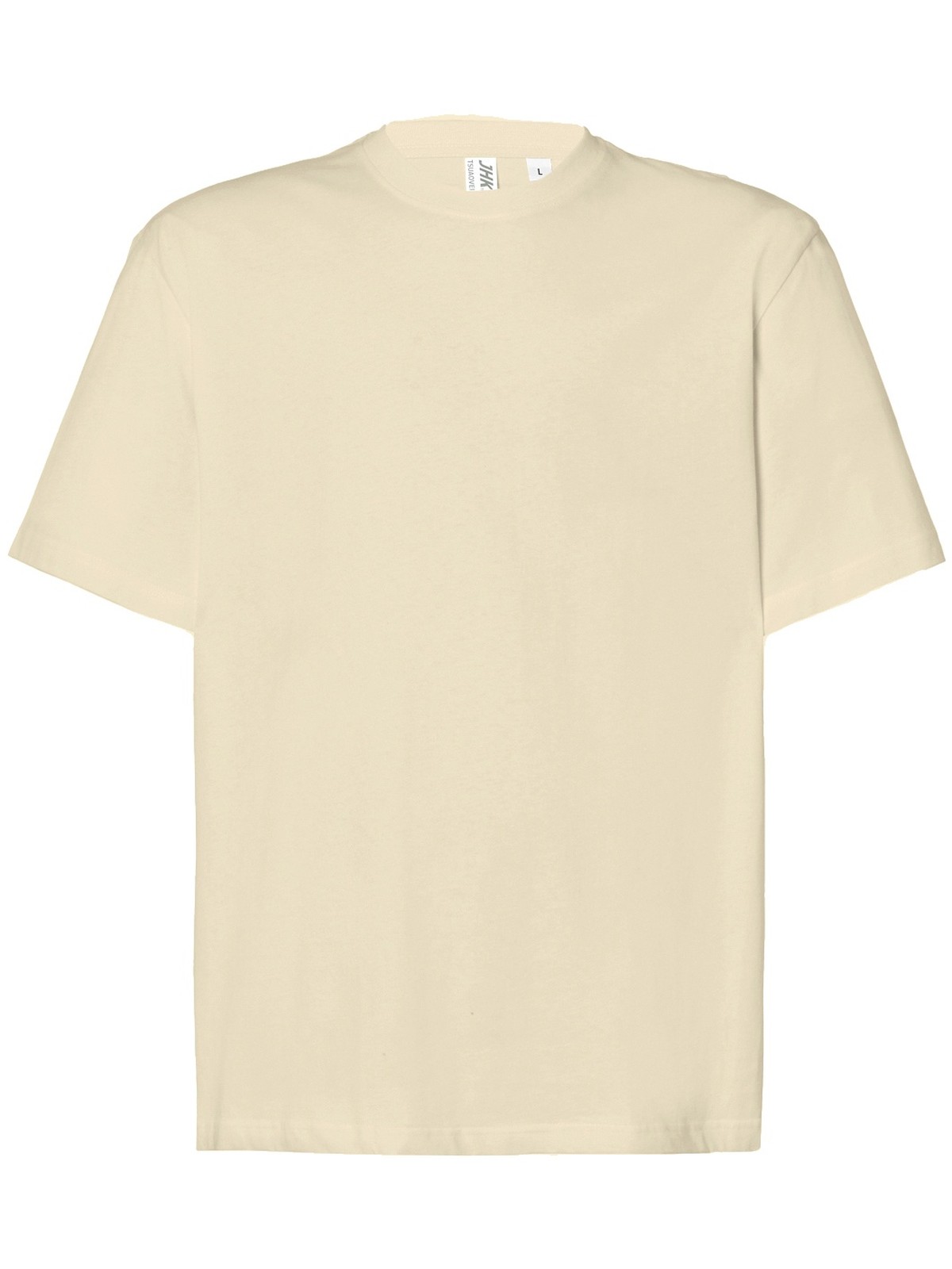 Samarreta oversize personalitzada 6 Camiseta oversize unisex color crema, vista frontal de la prenda