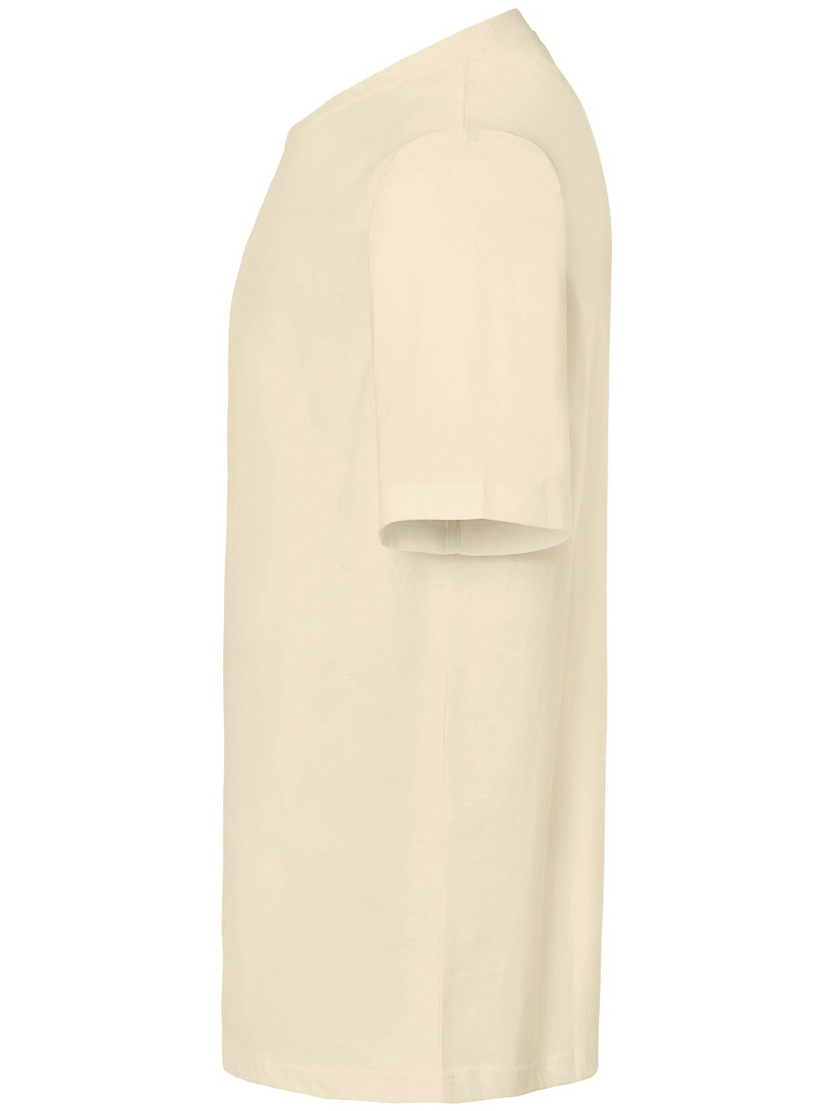 Samarreta oversize personalitzada 7 Camiseta oversize unisex color crema, vista lateral de la prenda