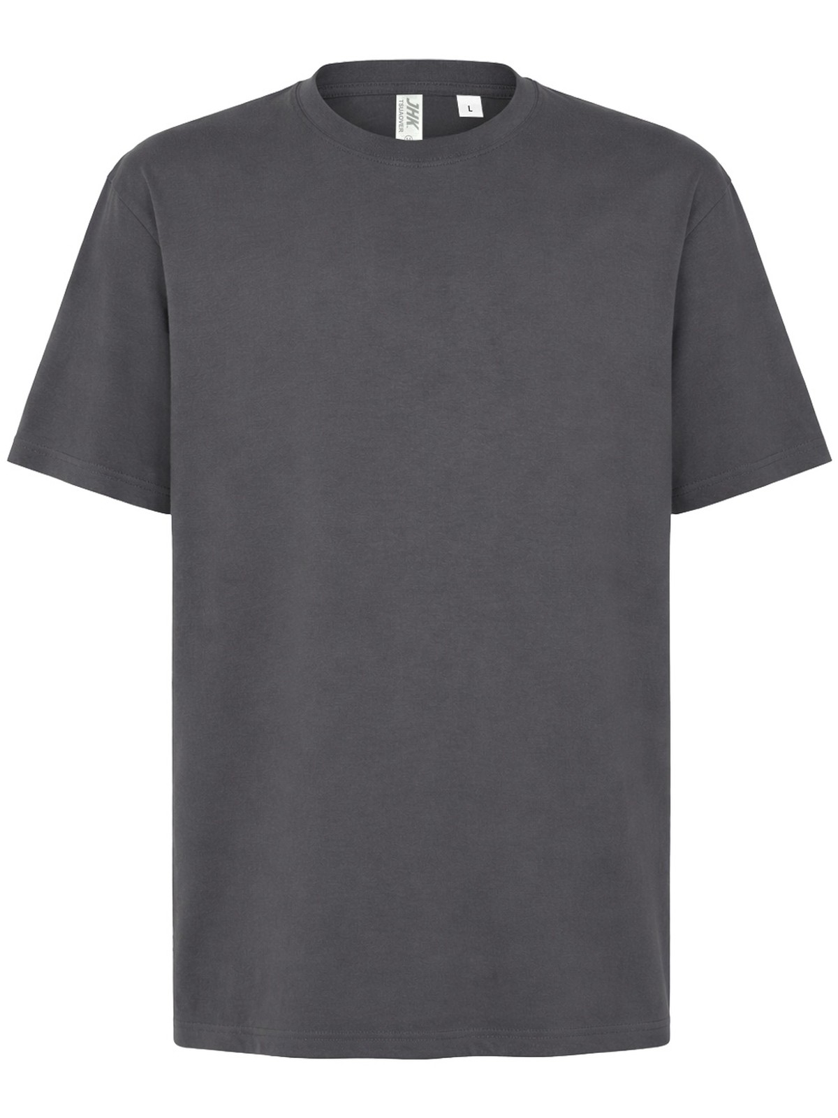 Samarreta oversize personalitzada 18 Camiseta oversize unisex color grafito, vista frontal de la prenda