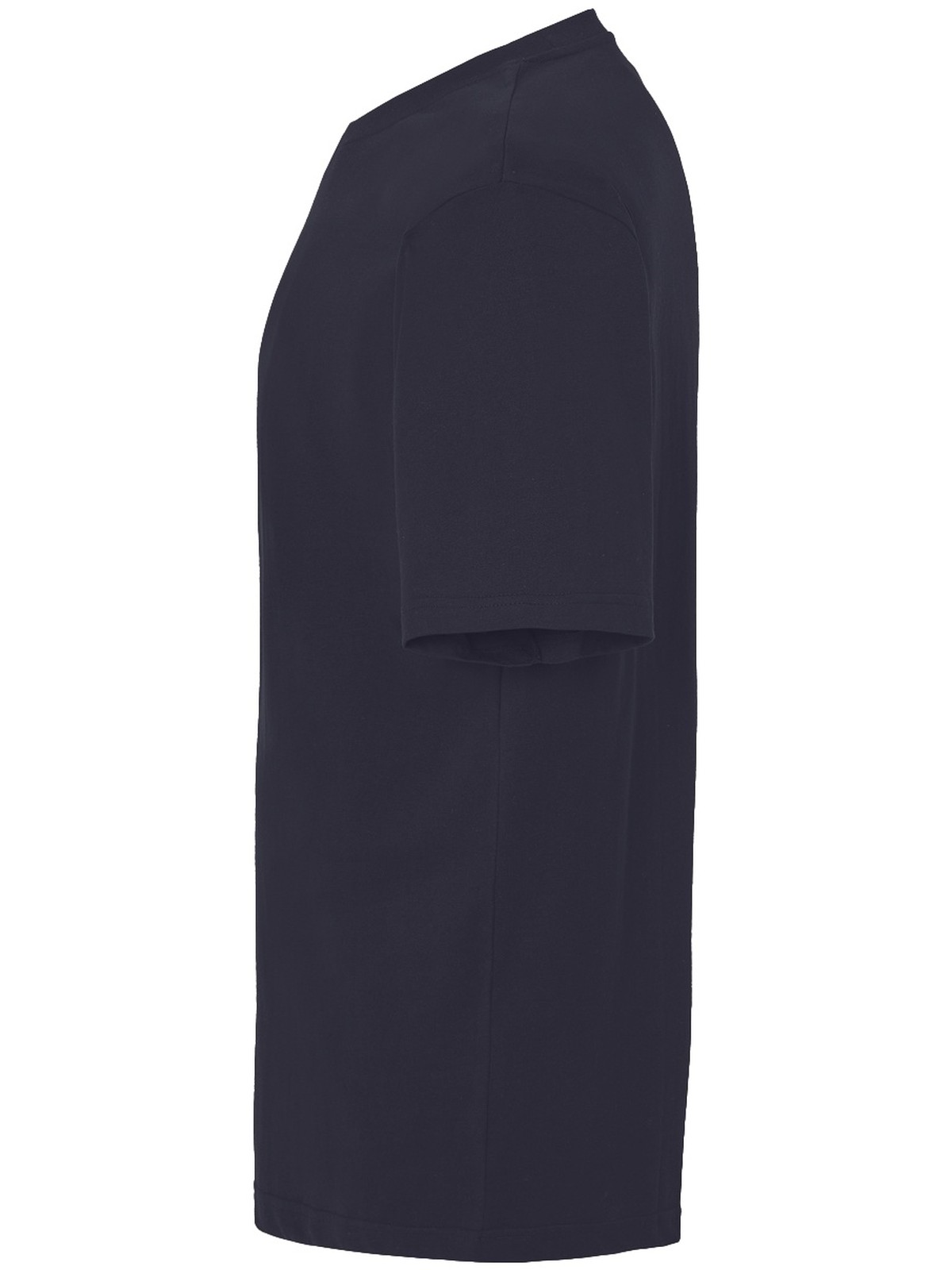 Samarreta oversize personalitzada 31 Camiseta oversize unisex color marino, vista lateral de la prenda