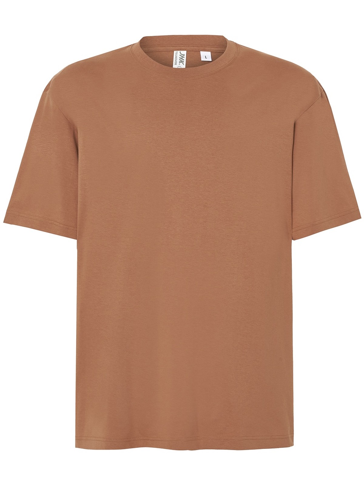 Samarreta oversize personalitzada 21 Camiseta oversize unisex color moca, vista frontal de la prenda
