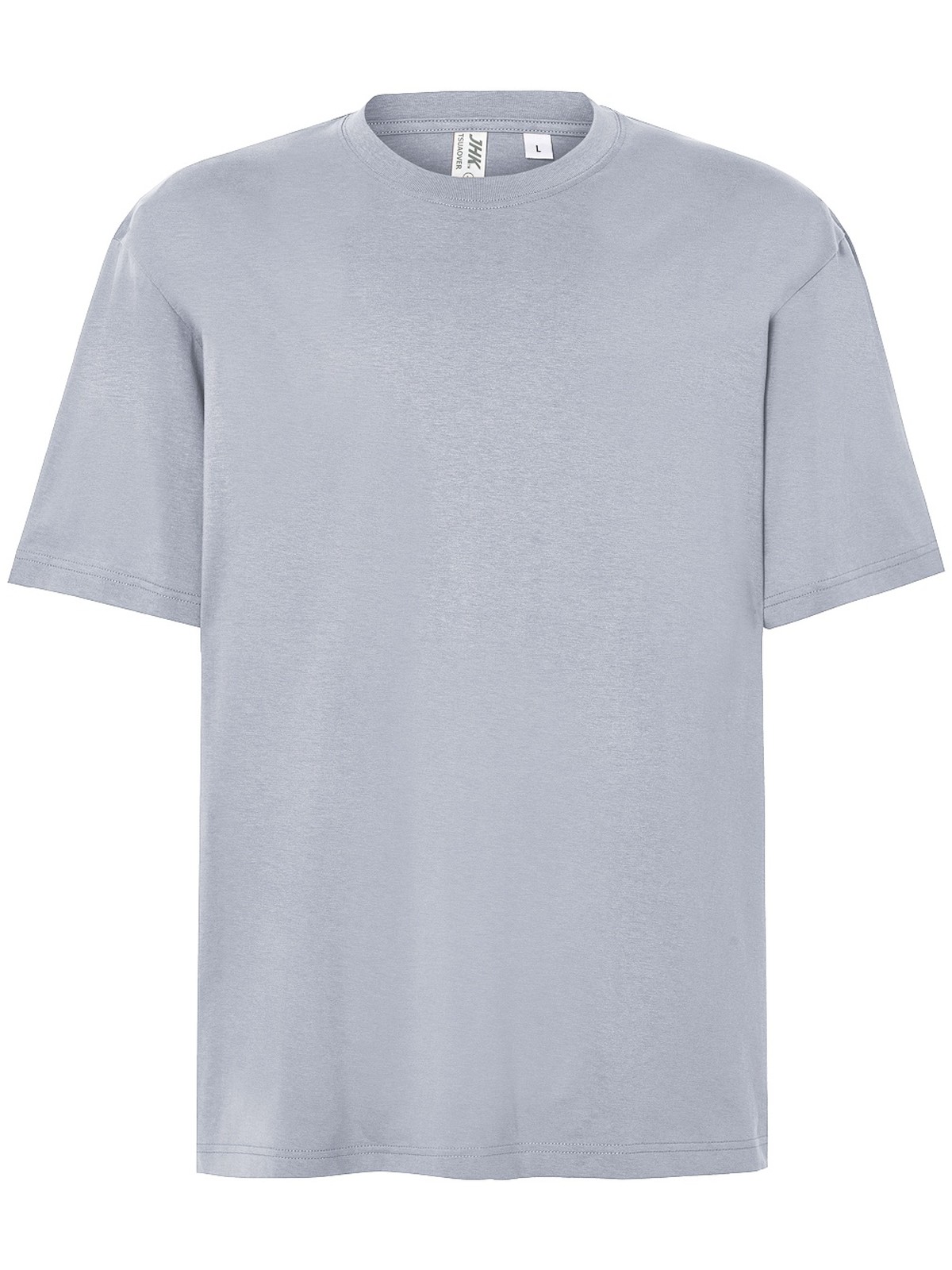 Samarreta oversize personalitzada 15 Camiseta oversize unisex color plata, vista frontal de la prenda