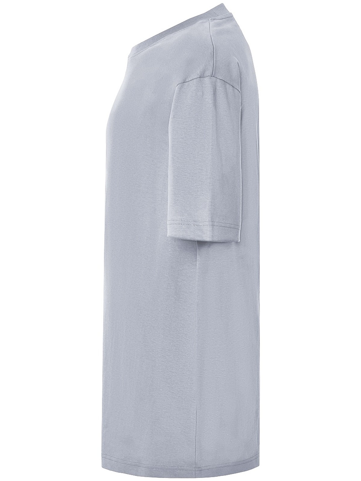 Samarreta oversize personalitzada 16 Camiseta oversize unisex color plata, vista lateral de la prenda