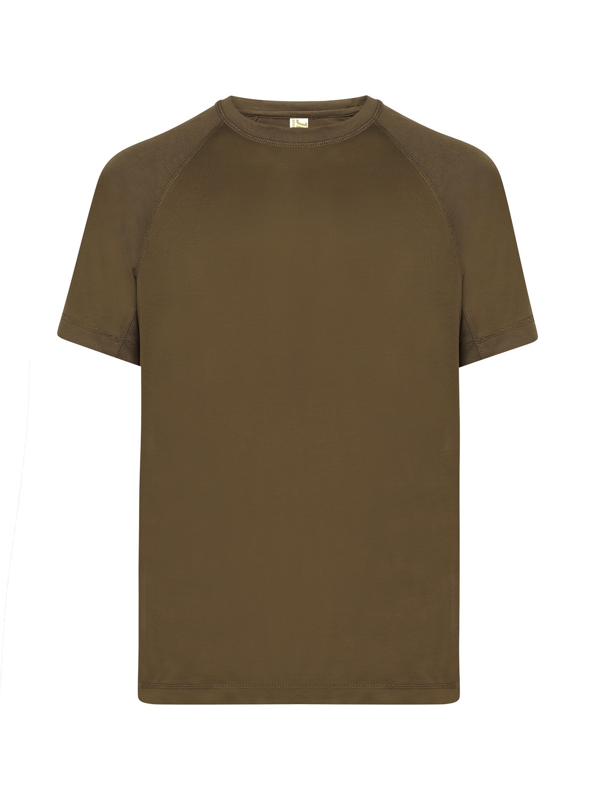 Samarreta tècnica personalitzada home 21 Camiseta técnica caqui para personalizar — prenda vista delantera