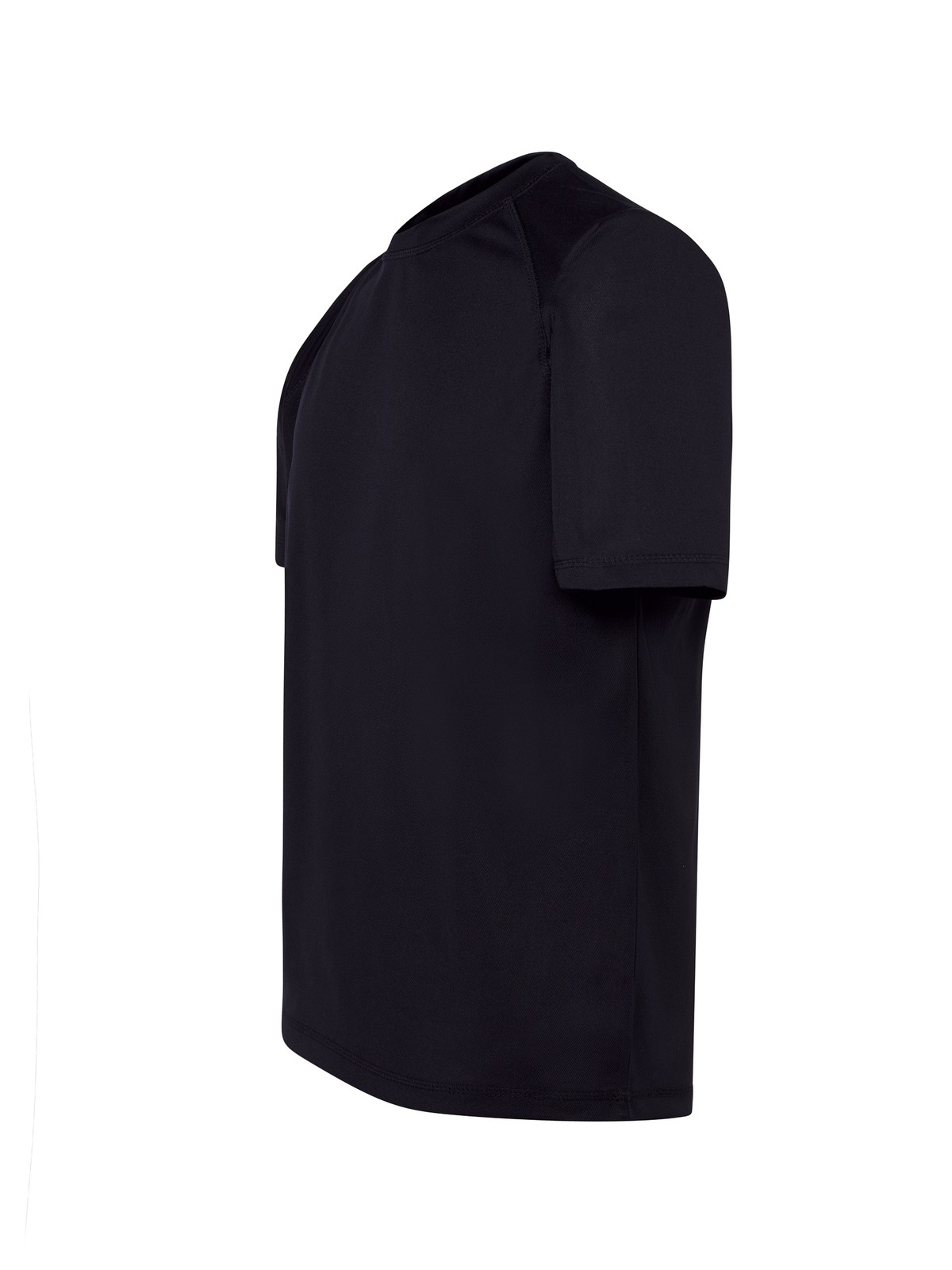 Samarreta tècnica personalitzada home 13 Camiseta técnica azul marino para personalizar — prenda vista lateral
