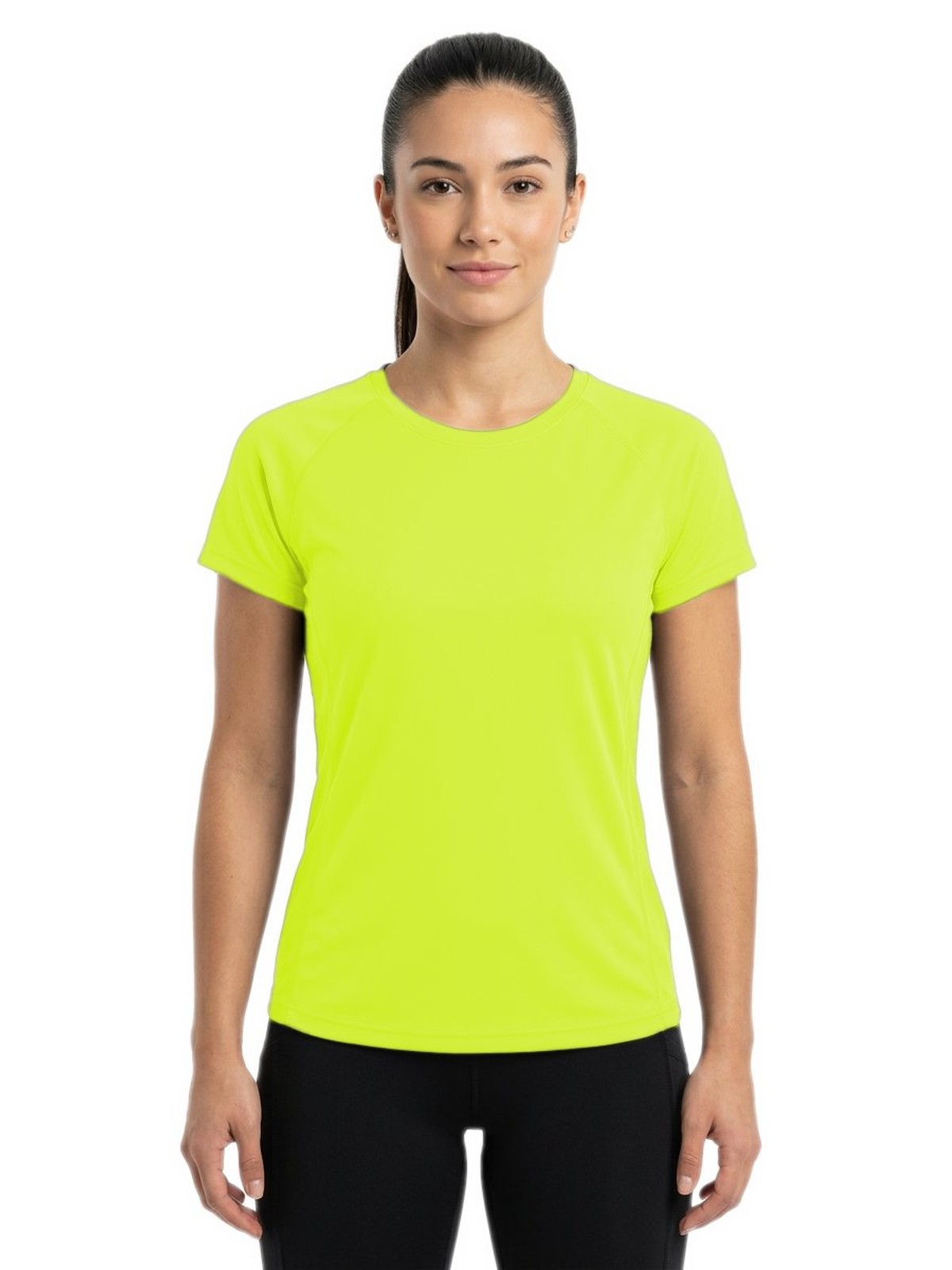Personalisiertes Funktionsshirt Damen 41 Camiseta técnica personalizada para mujer amarillo flúor — modelo vista delantera