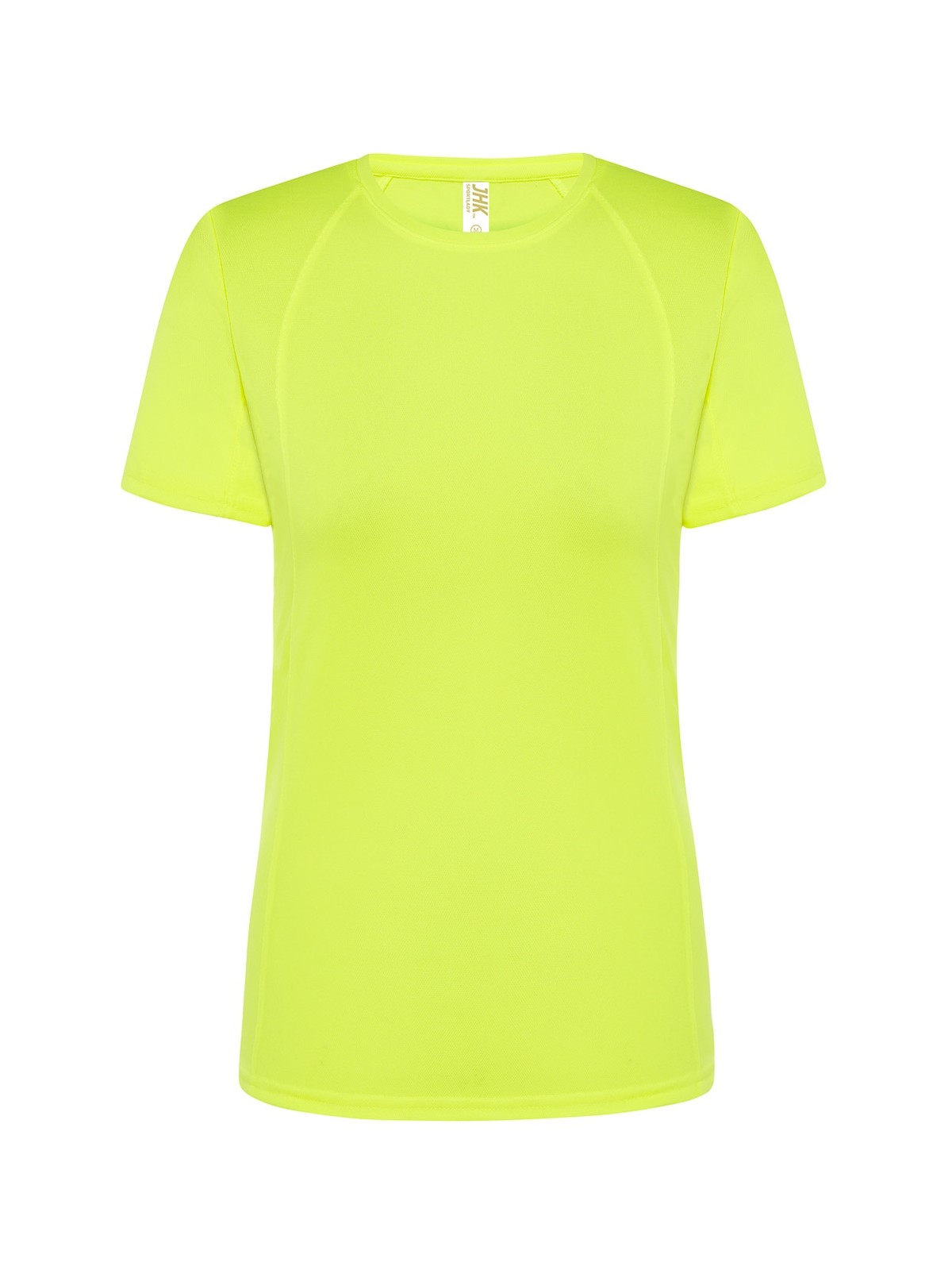 Personalisiertes Funktionsshirt Damen 42 Camiseta técnica personalizada para mujer amarillo flúor — prenda vista delantera