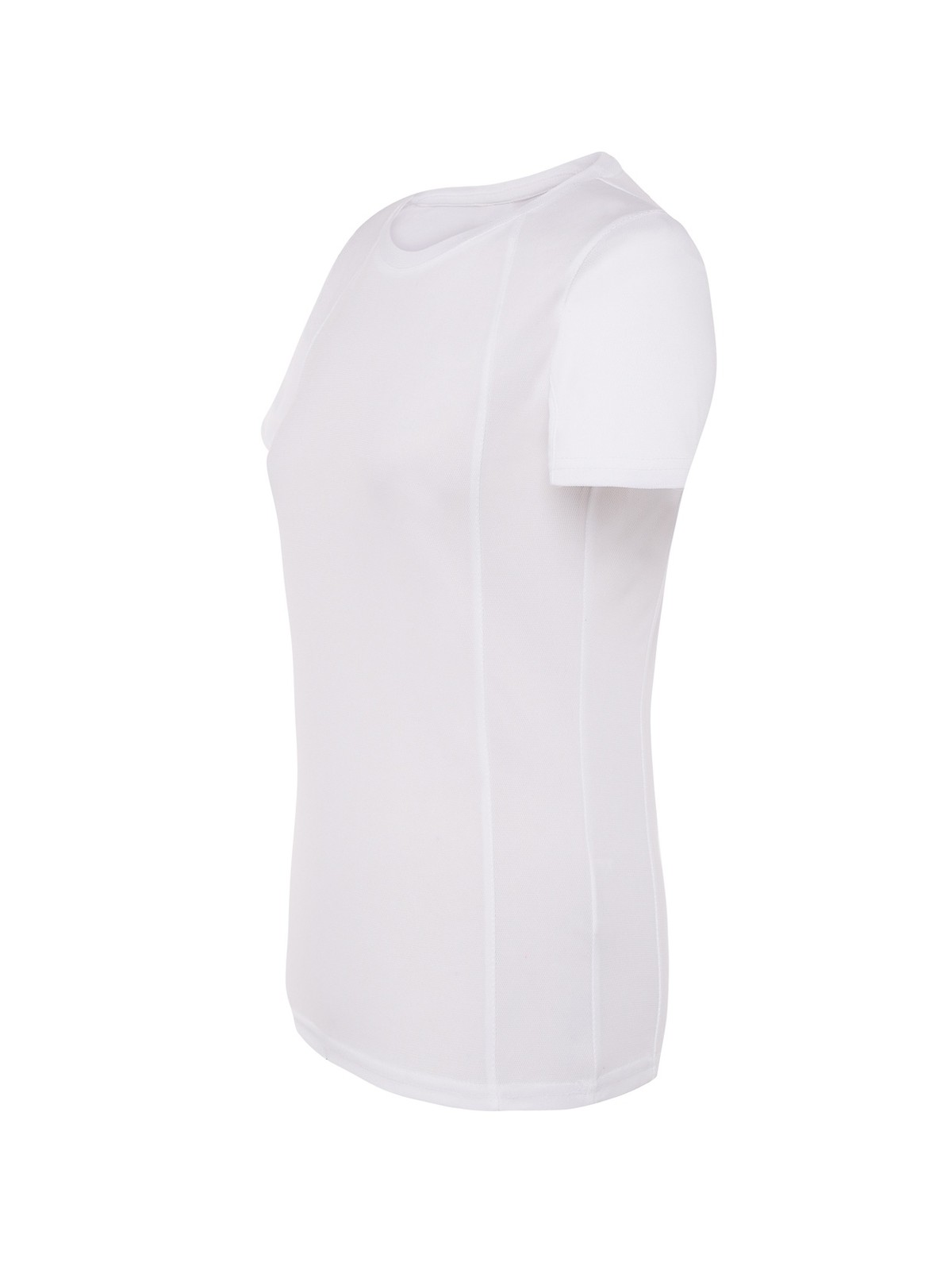 Personalisiertes Funktionsshirt Damen 4 Camiseta técnica personalizada para mujer blanco — prenda vista lateral
