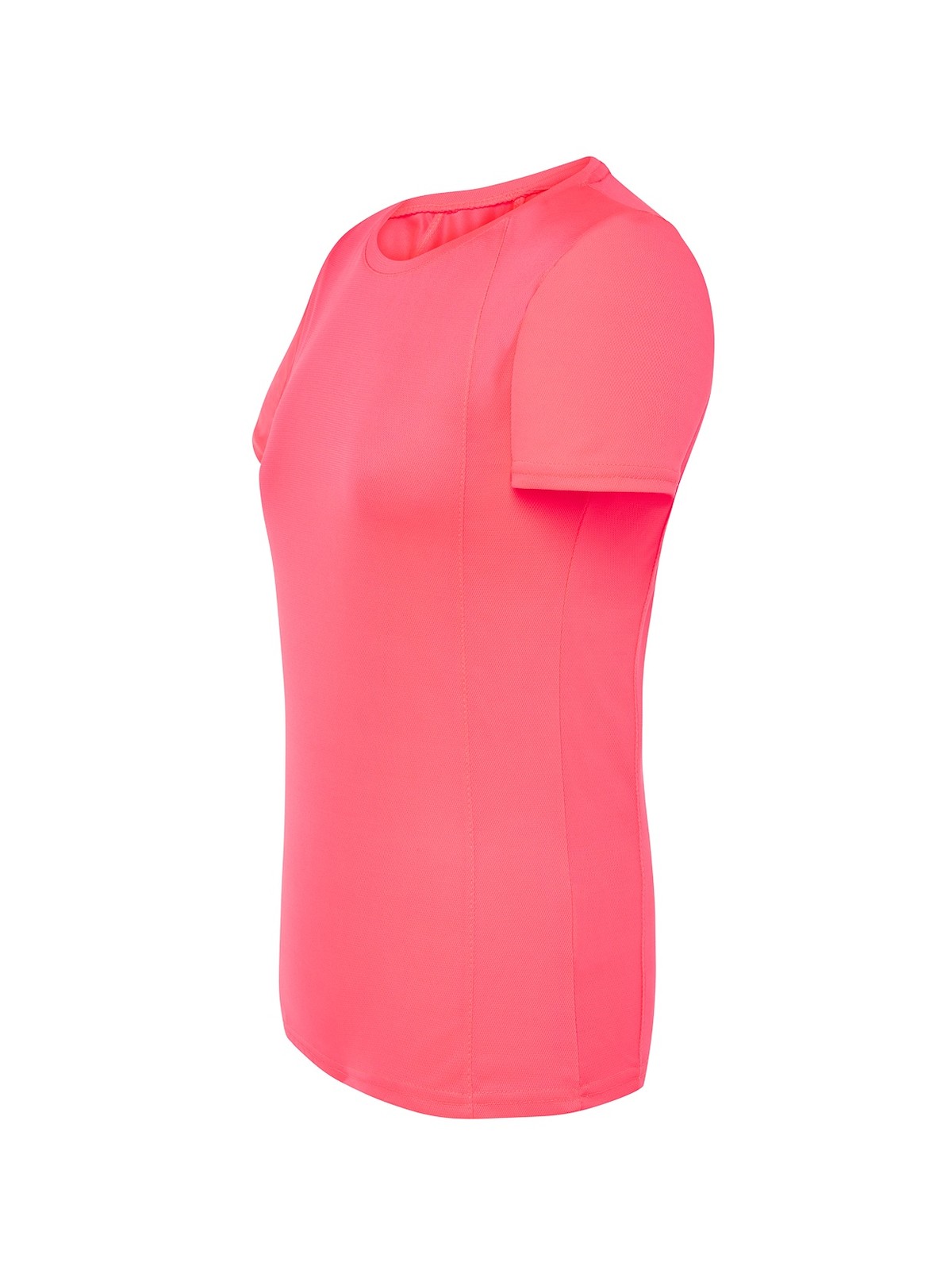 Personalisiertes Funktionsshirt Damen 34 Camiseta técnica personalizada para mujer fucsia flúor — prenda vista lateral