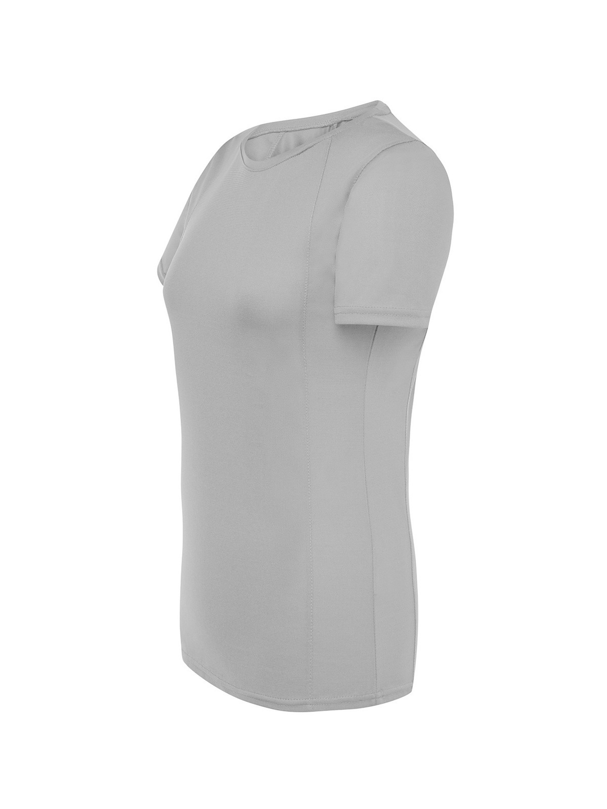 Personalisiertes Funktionsshirt Damen 28 Camiseta técnica personalizada para mujer plata — prenda vista lateral
