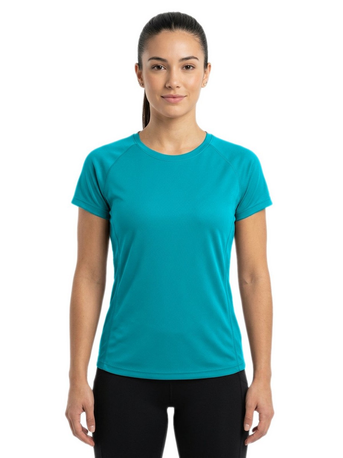 Personalisiertes Funktionsshirt Damen 23 Camiseta técnica personalizada para mujer turquesa — modelo vista delantera