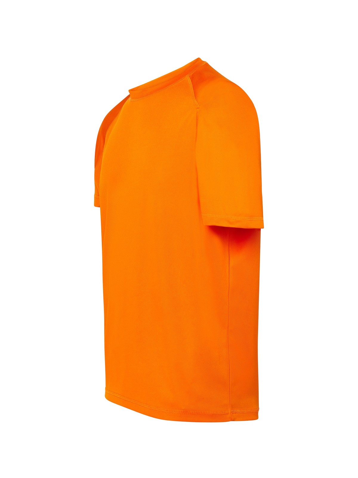 Samarreta tècnica personalitzada home 28 Camiseta técnica naranja para personalizar — prenda vista lateral