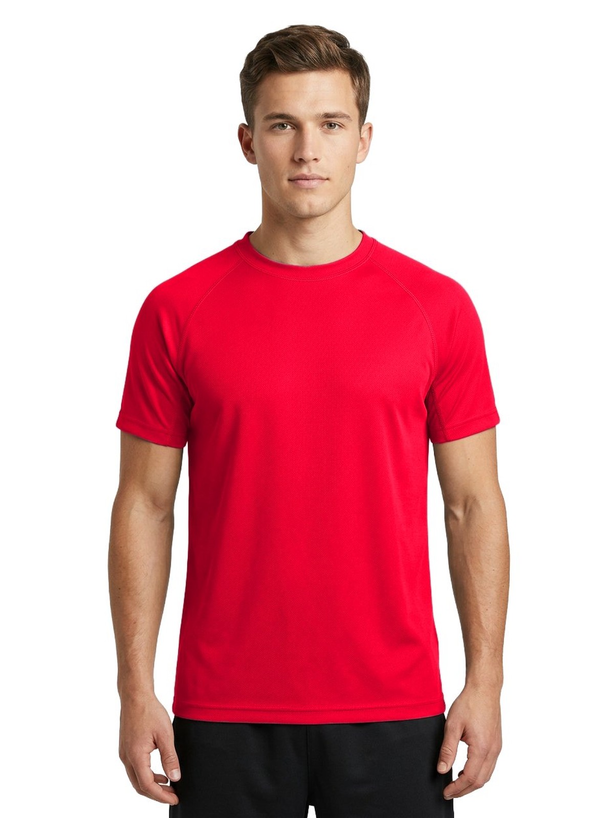 Samarreta tècnica personalitzada home 8 Camiseta técnica personalizada para hombre color rojo — vista delantera