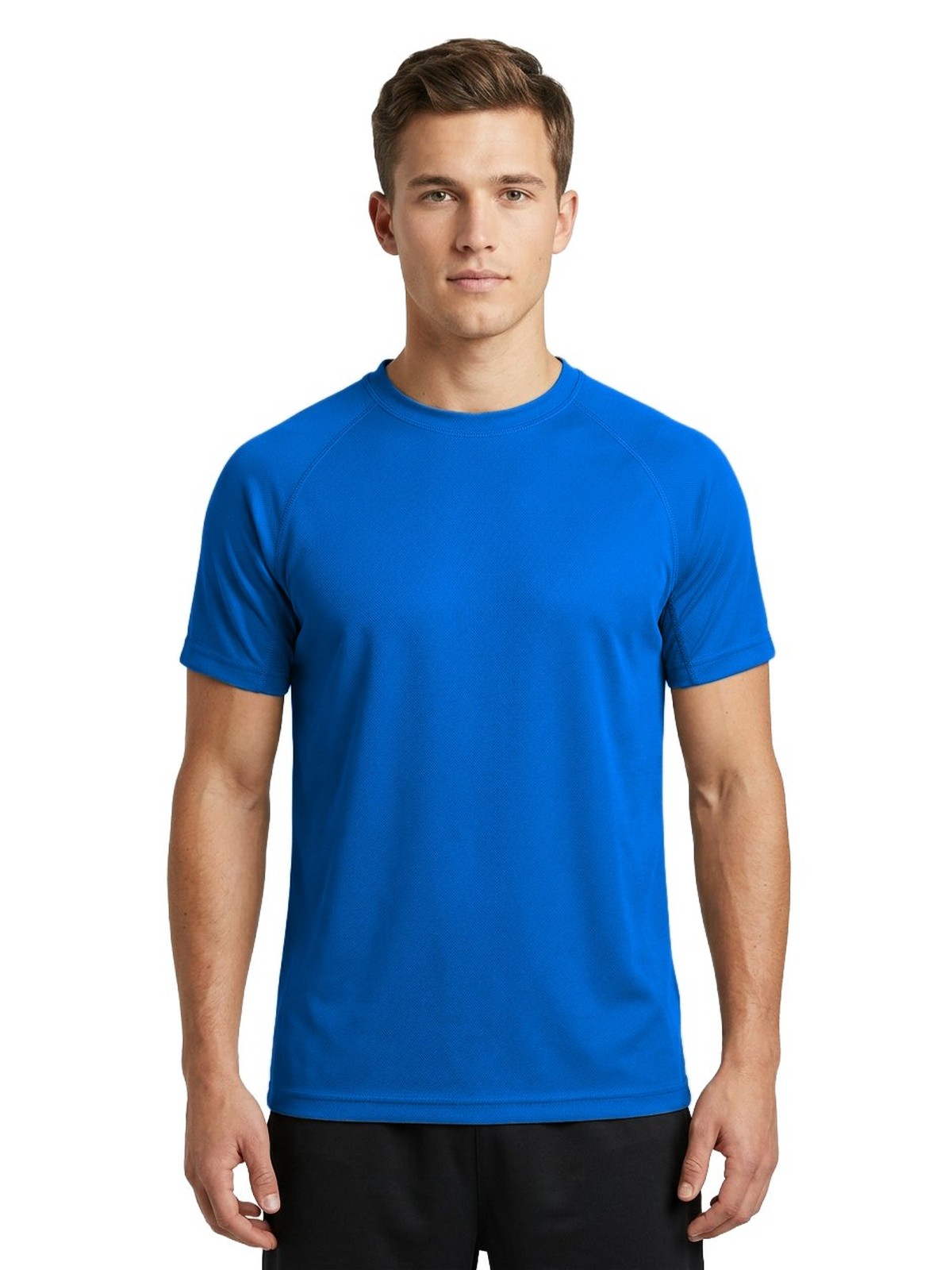 Samarreta tècnica personalitzada home 14 Camiseta técnica personalizada para hombre color azul royal — vista delantera