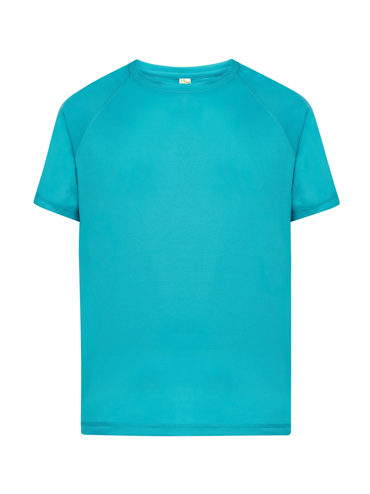 Samarreta tècnica personalitzada home 30 Camiseta técnica turquesa para personalizar — prenda vista delantera