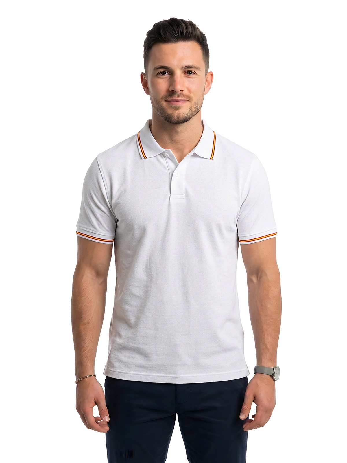 Personalisiertes Poloshirt Herren 38 Personalisiertes Poloshirt Herren in blanco España — Vorderansicht