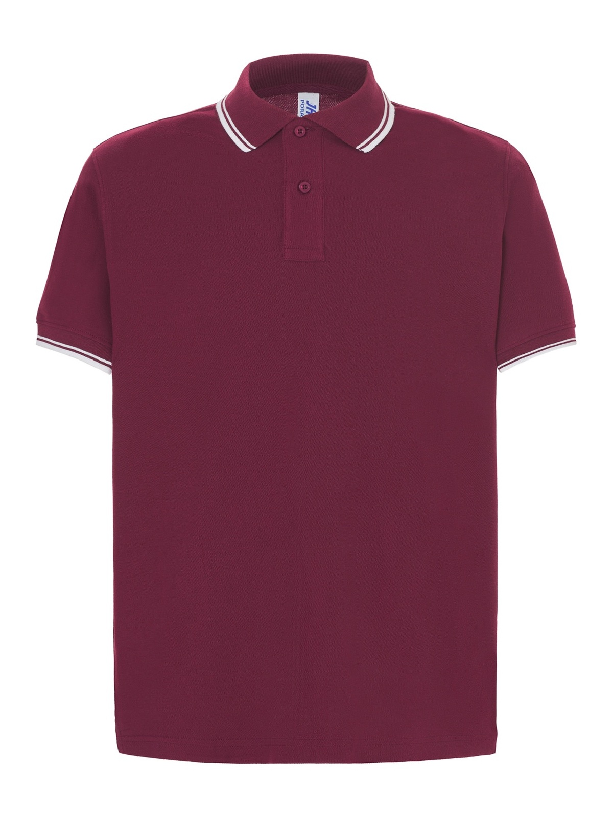 Personalisiertes Poloshirt Herren 42 Poloshirt Herren in burdeos / Blanco zum Personalisieren — Vorderansicht