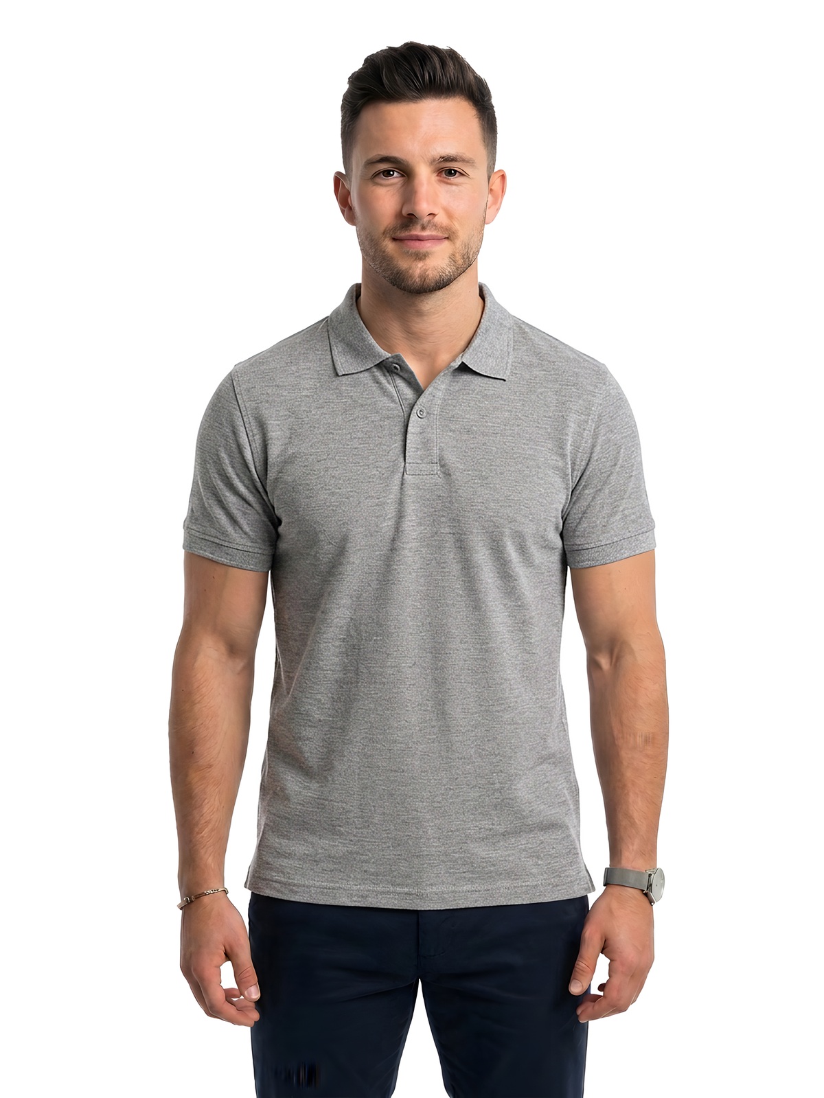 Personalisiertes Poloshirt Herren 125 Personalisiertes Poloshirt Herren in gris — Vorderansicht