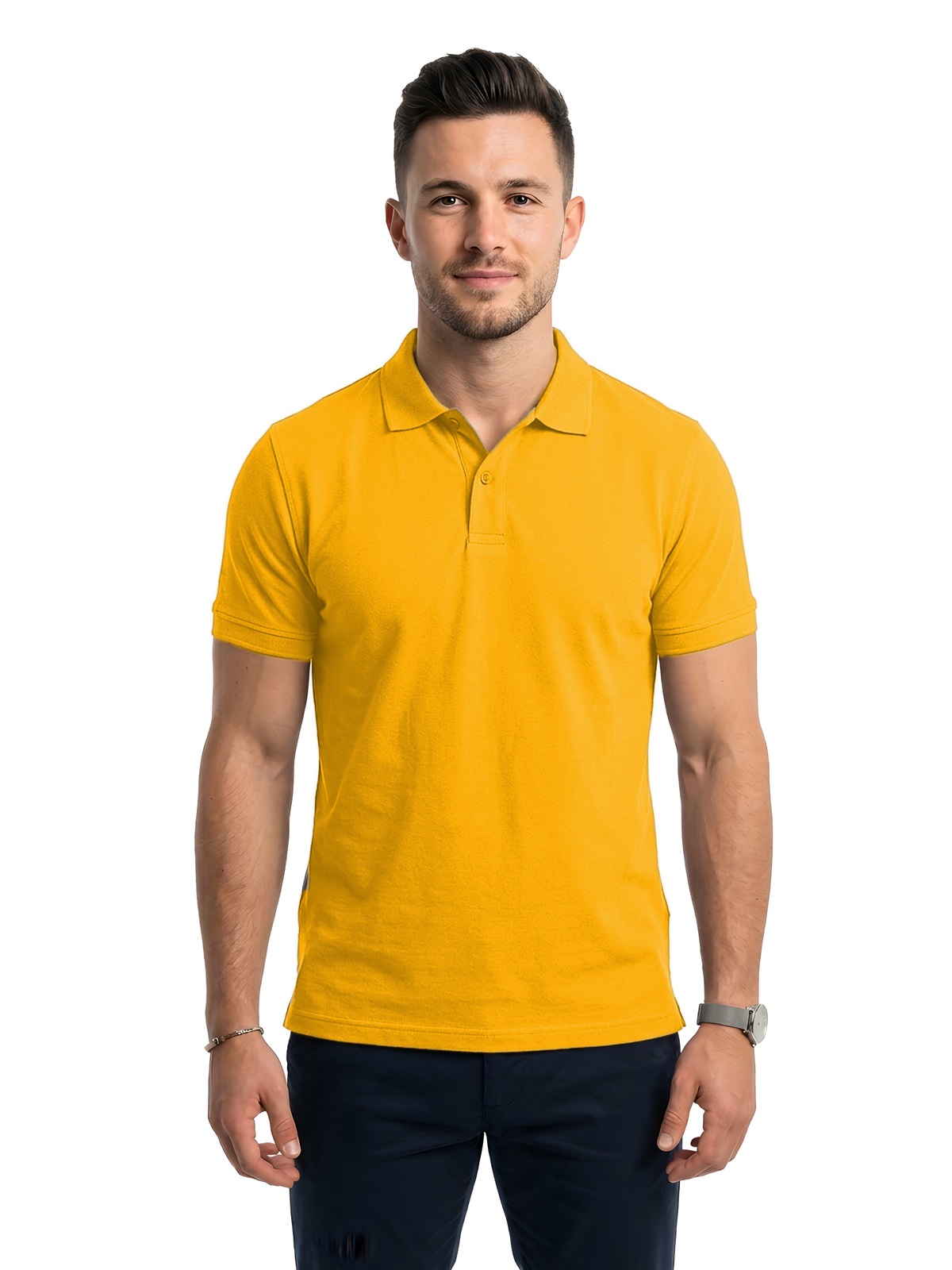 Personalisiertes Poloshirt Herren 68 Personalisiertes Poloshirt Herren in melocotón — Vorderansicht