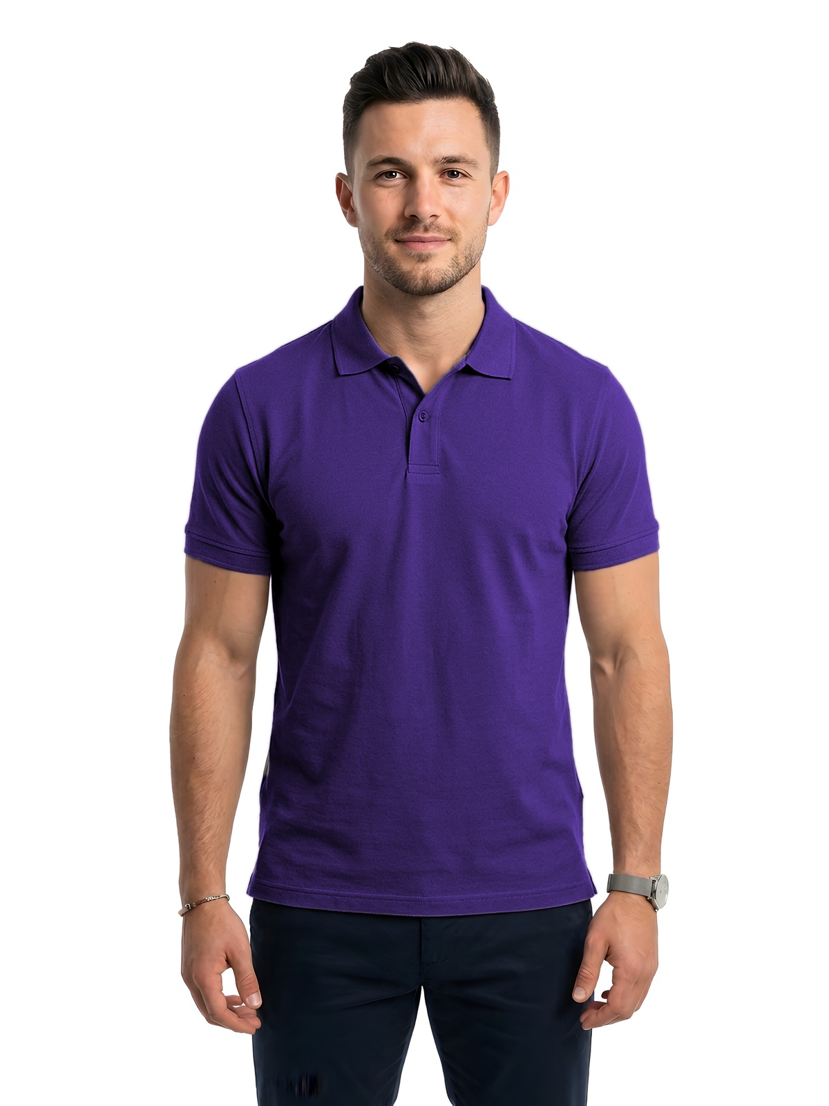 Personalisiertes Poloshirt Herren 164 Personalisiertes Poloshirt Herren in morado — Vorderansicht