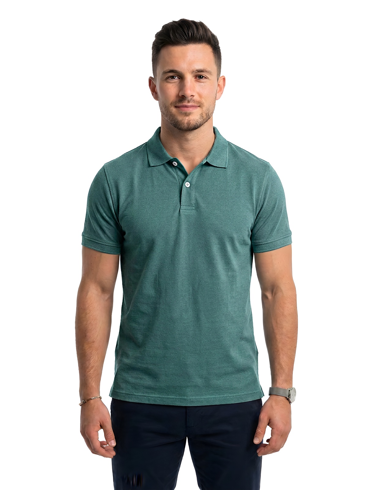 Personalisiertes Poloshirt Herren 95 Personalisiertes Poloshirt Herren in oliva Lavado — Vorderansicht
