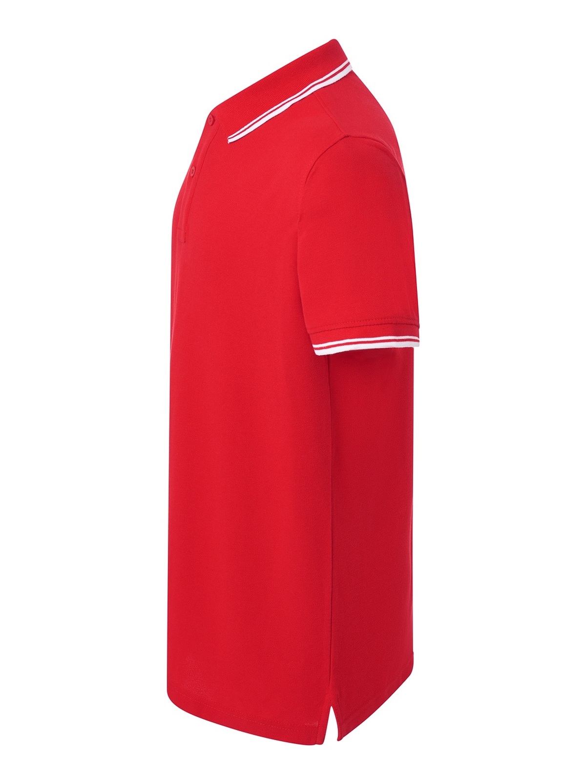 Personalisiertes Poloshirt Herren 100 Poloshirt Herren in rojo / Blanco zum Personalisieren — Seitenansicht