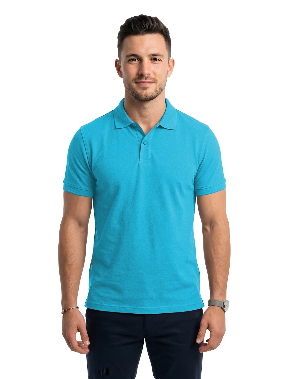 Personalisiertes Poloshirt Herren 179 Personalisiertes Poloshirt Herren in turquesa — Vorderansicht