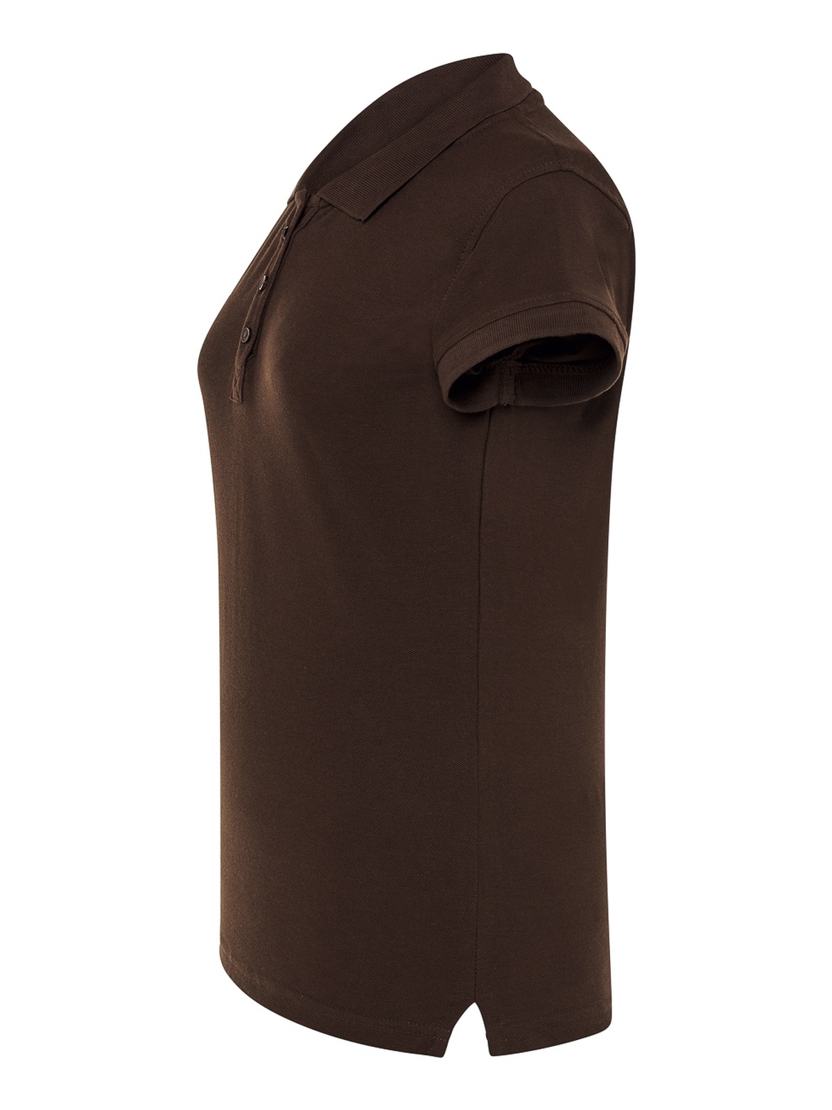 Personalisiertes Poloshirt Damen 64 Poloshirt Damen in chocolate zum Personalisieren — Seitenansicht