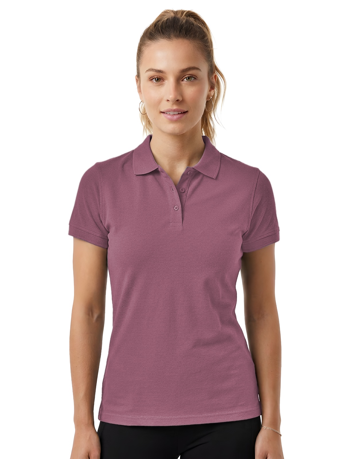 Personalisiertes Poloshirt Damen 32 Personalisiertes Poloshirt Damen in malva — Vorderansicht