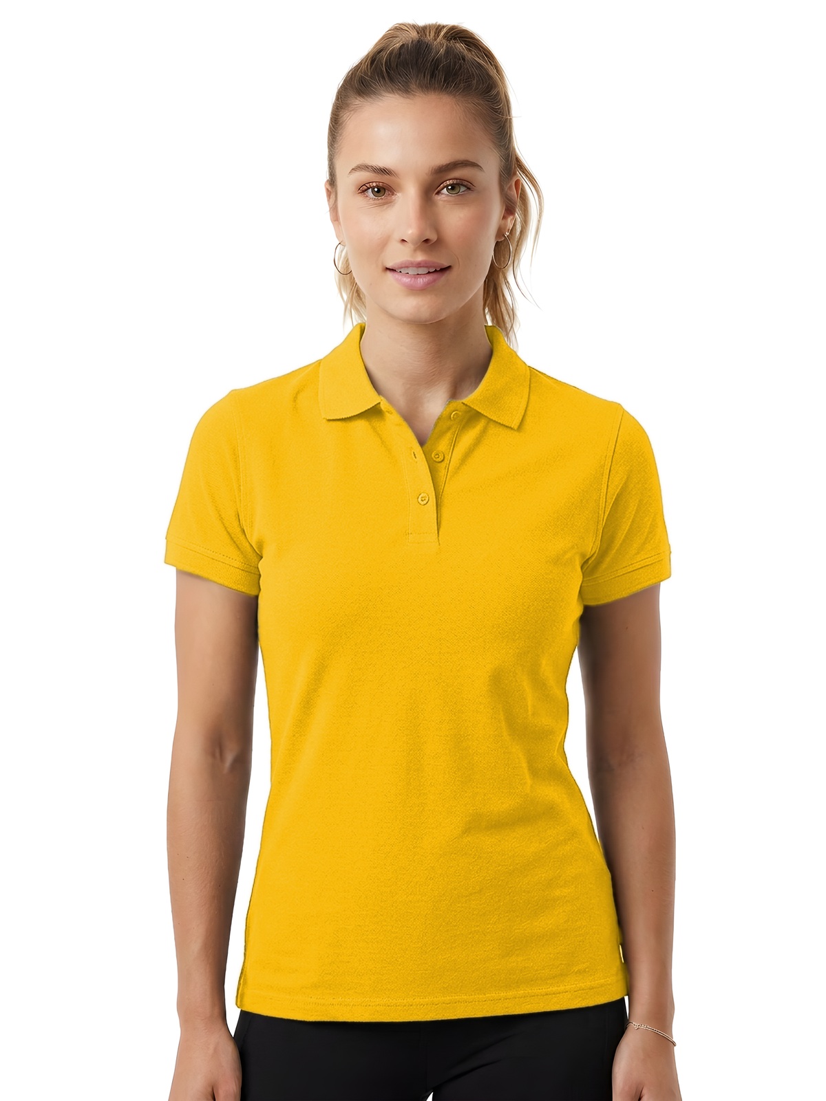 Personalisiertes Poloshirt Damen 35 Personalisiertes Poloshirt Damen in mostaza — Vorderansicht