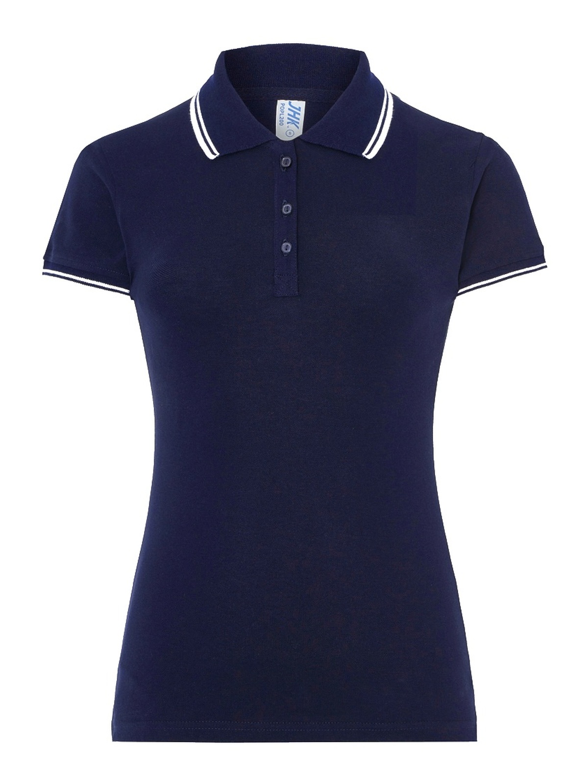 Personalisiertes Poloshirt Damen 39 Poloshirt Damen in navy / Blanco zum Personalisieren — Vorderansicht