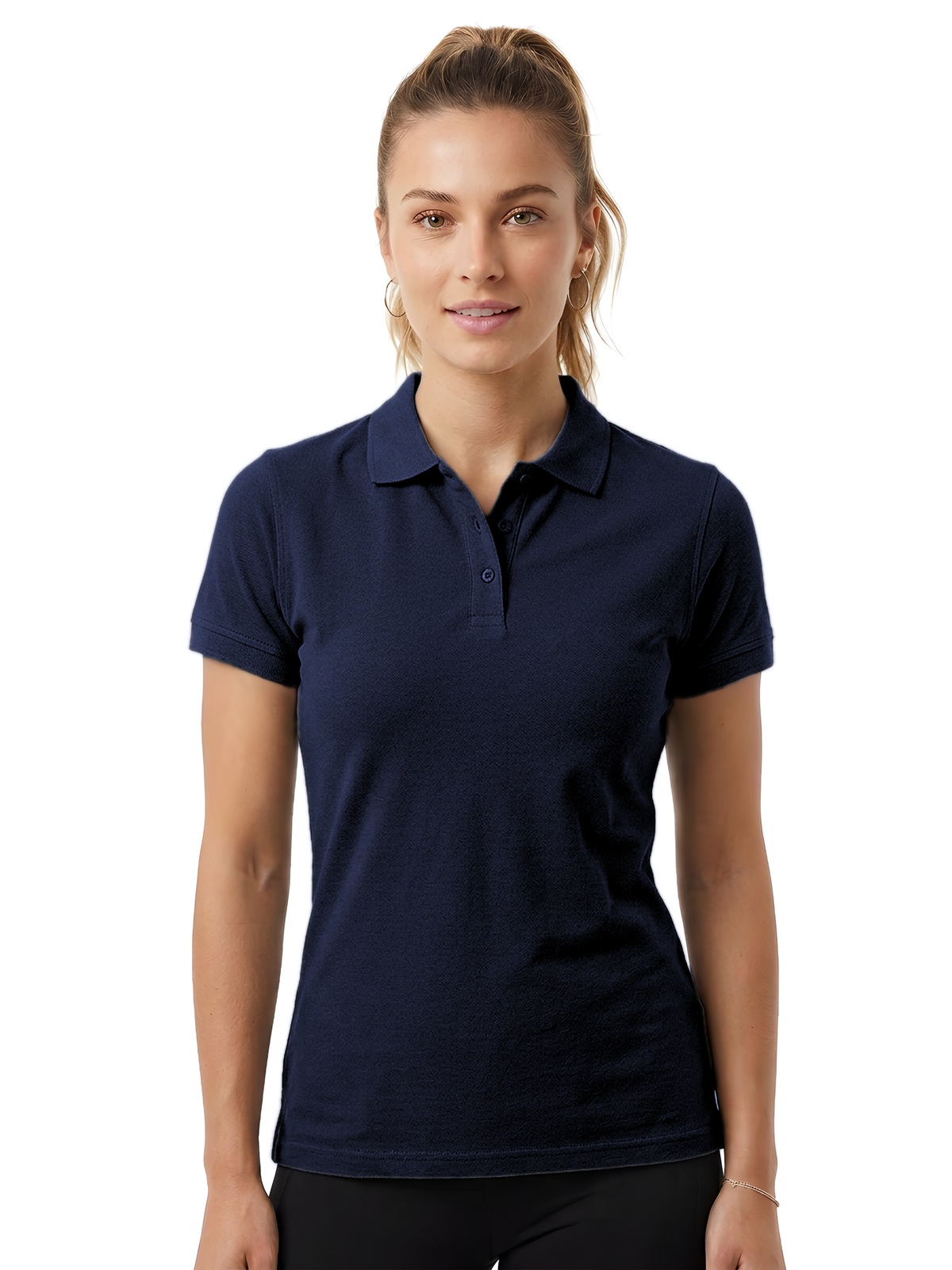 Personalisiertes Poloshirt Damen 95 Personalisiertes Poloshirt Damen in navy — Vorderansicht