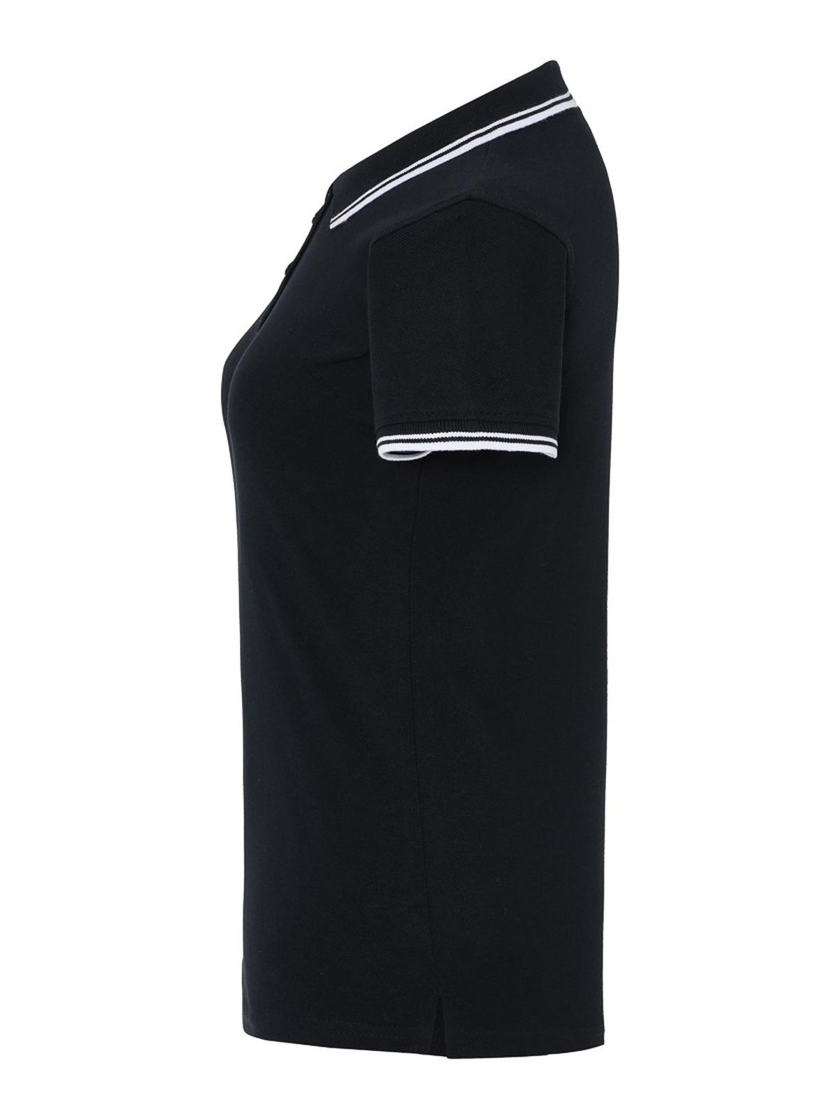 Personalisiertes Poloshirt Damen 43 Poloshirt Damen in negro / Blanco zum Personalisieren — Seitenansicht