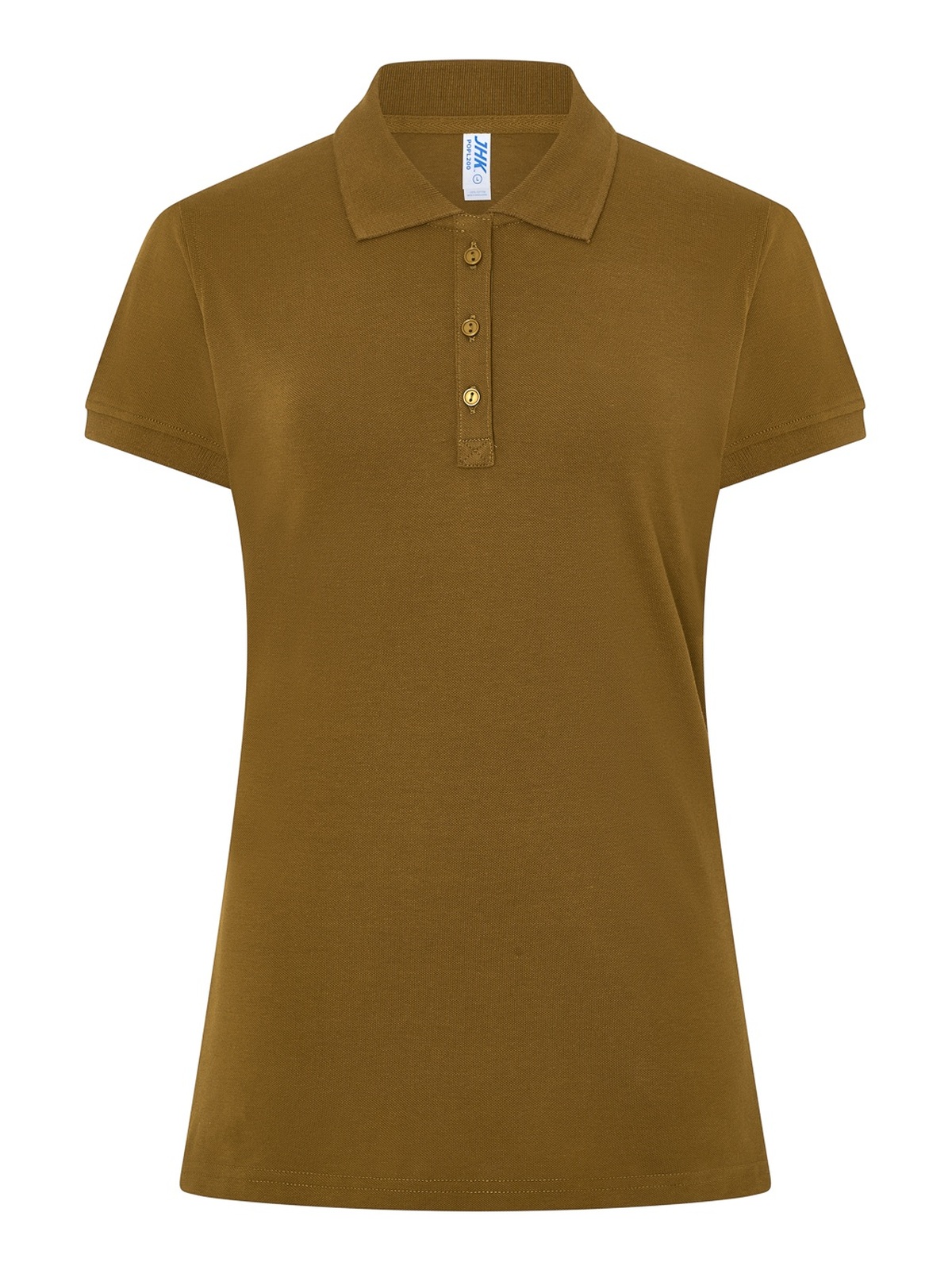 Personalisiertes Poloshirt Damen 45 Poloshirt Damen in ocre zum Personalisieren — Vorderansicht