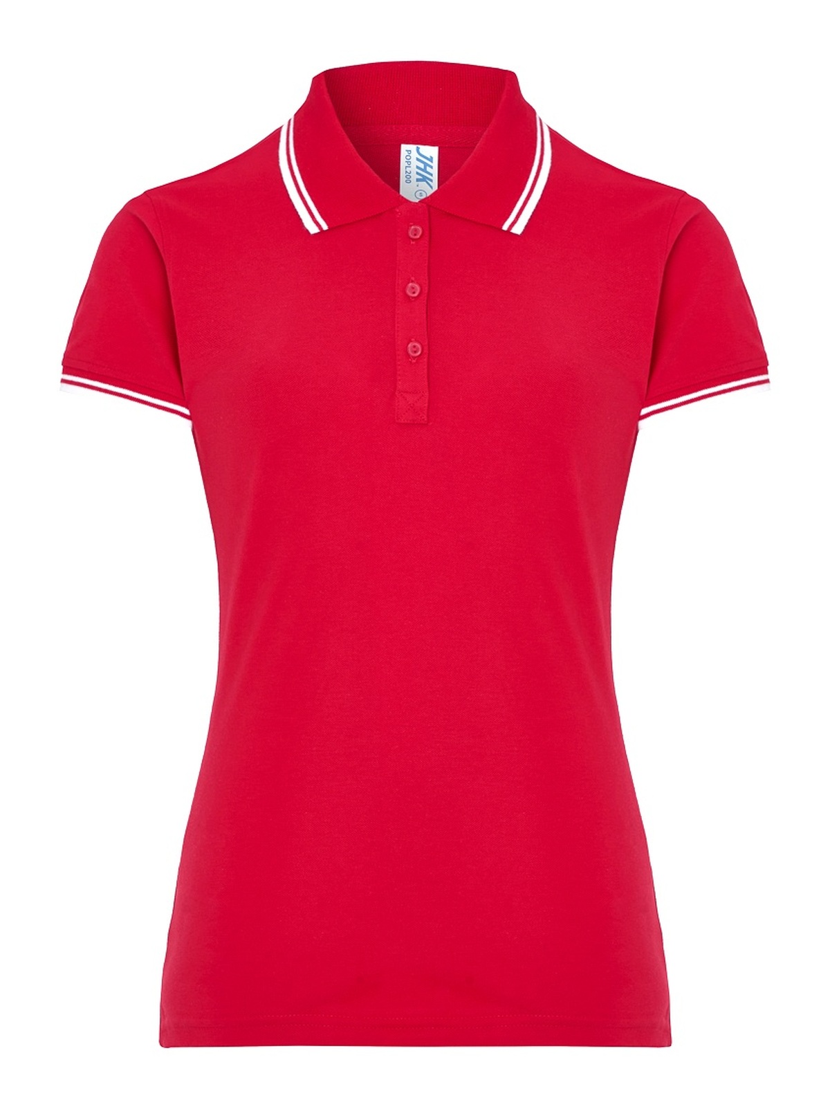 Personalisiertes Poloshirt Damen 48 Poloshirt Damen in rojo / Blanco zum Personalisieren — Vorderansicht