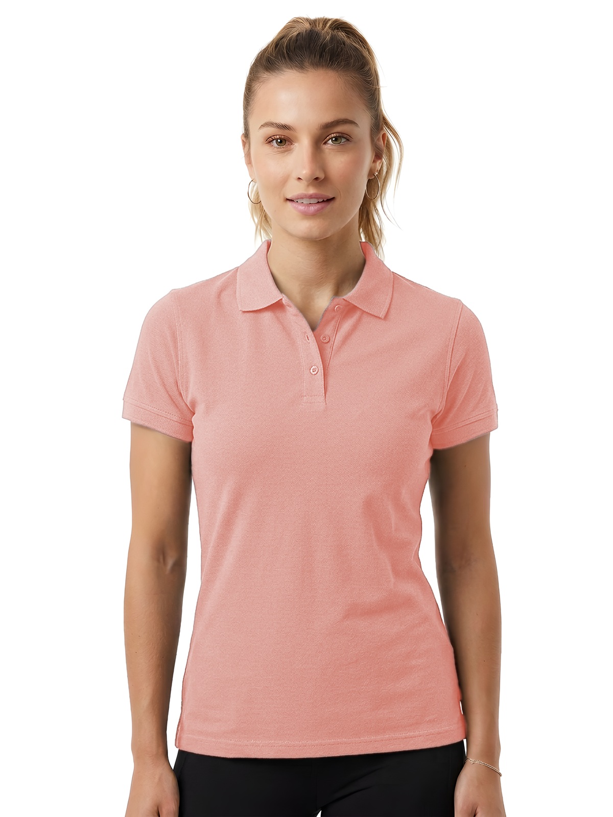 Personalisiertes Poloshirt Damen 50 Personalisiertes Poloshirt Damen in rosa Vintage — Vorderansicht