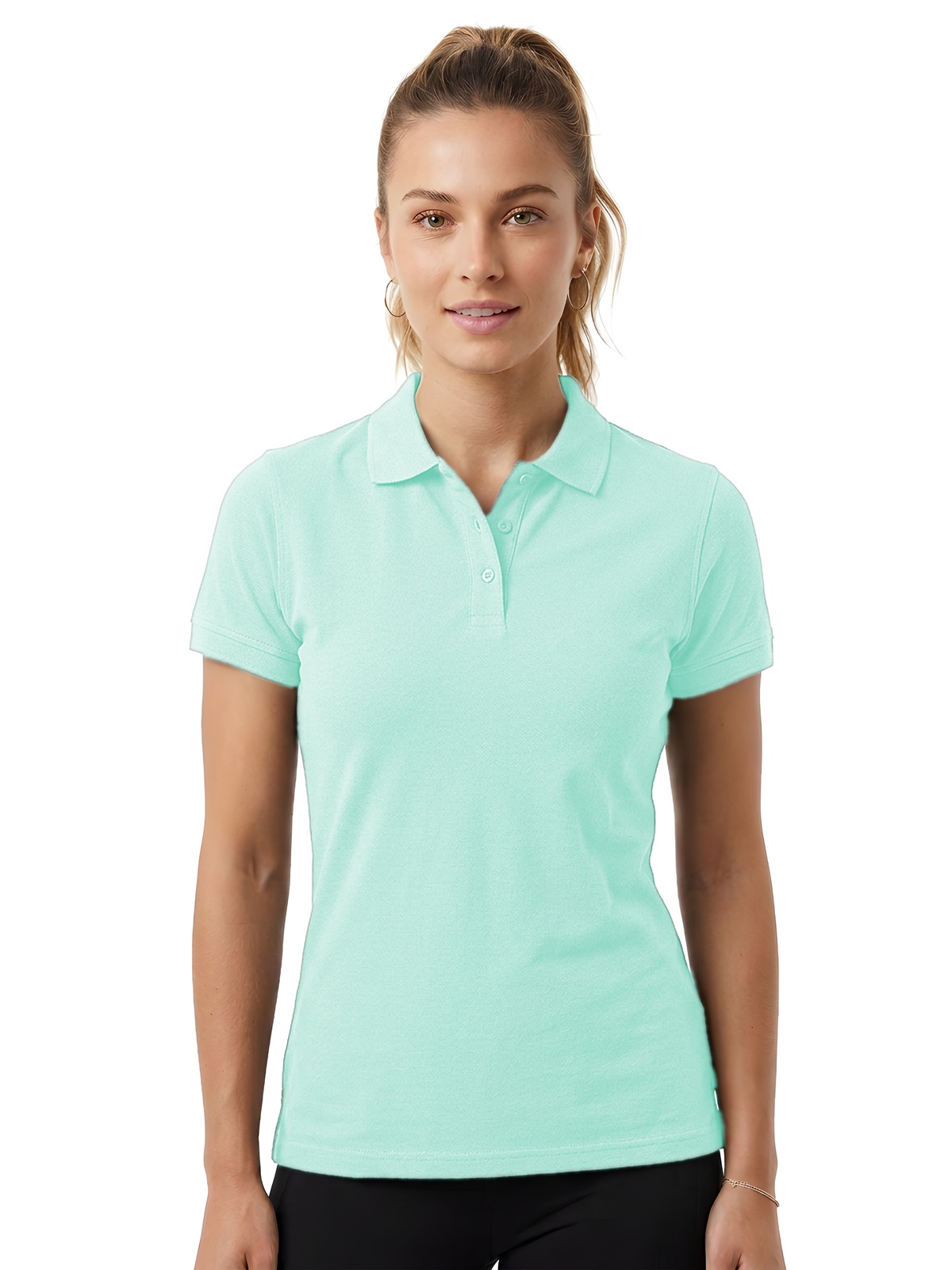 Personalisiertes Poloshirt Damen 107 Personalisiertes Poloshirt Damen in verde Claro — Vorderansicht