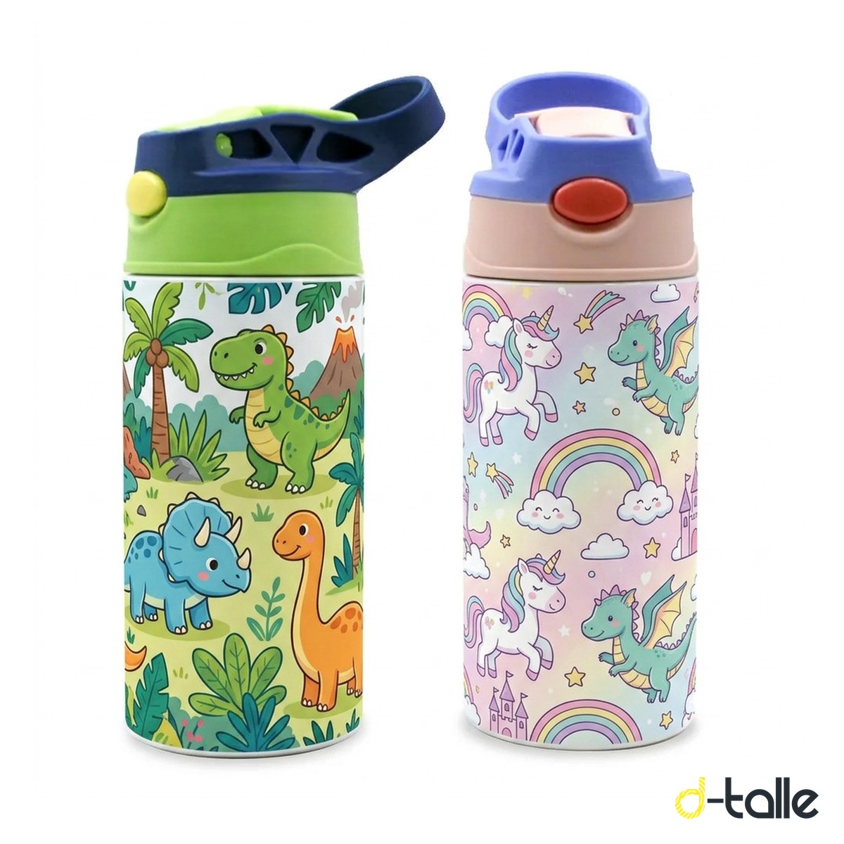 Ampolla tèrmica infantil personalitzada amb nansa 2 Botella térmica infantil personalizada con asa