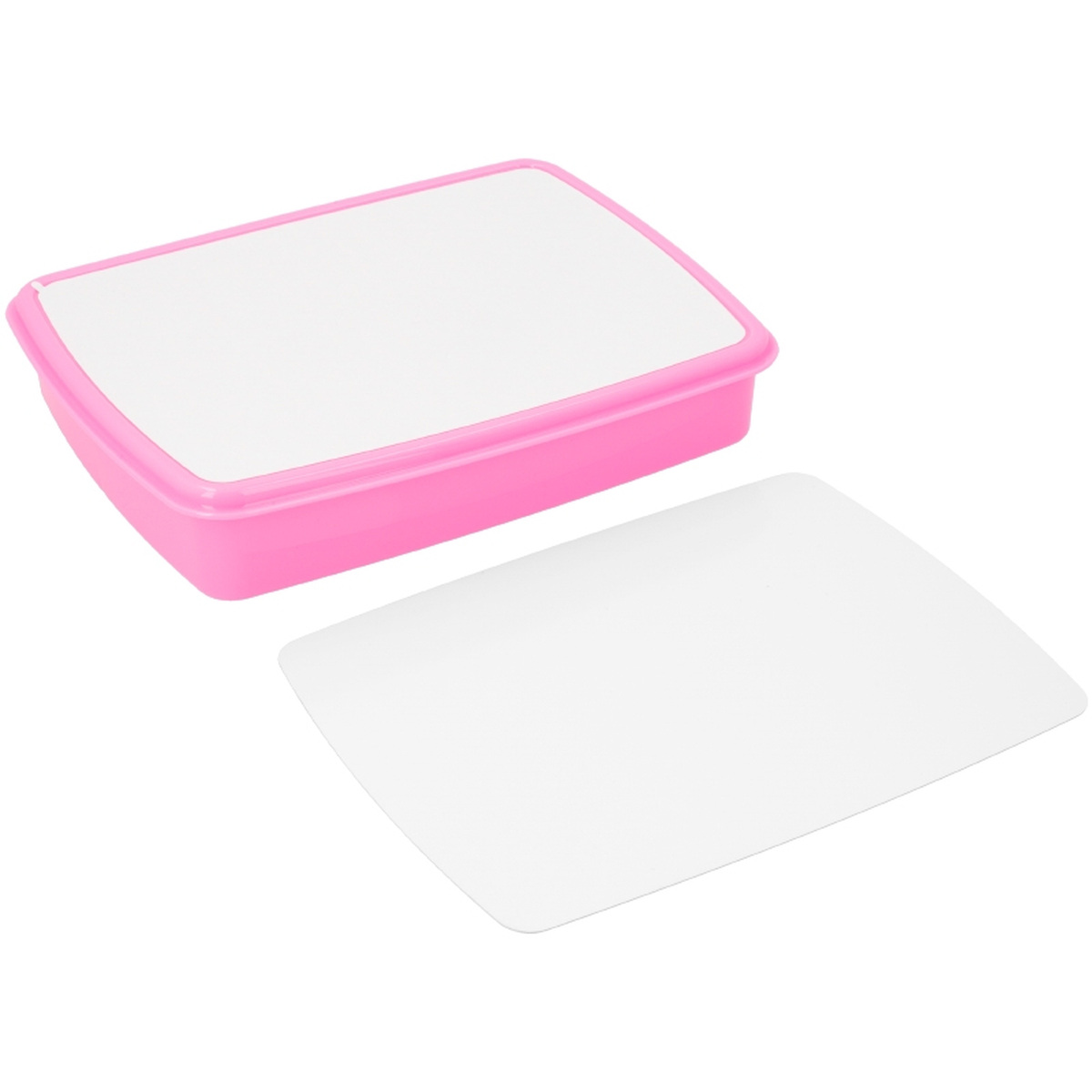 Custom kids lunch box with cutlery 3 Fiambrera infantil personalizada rosa con placa