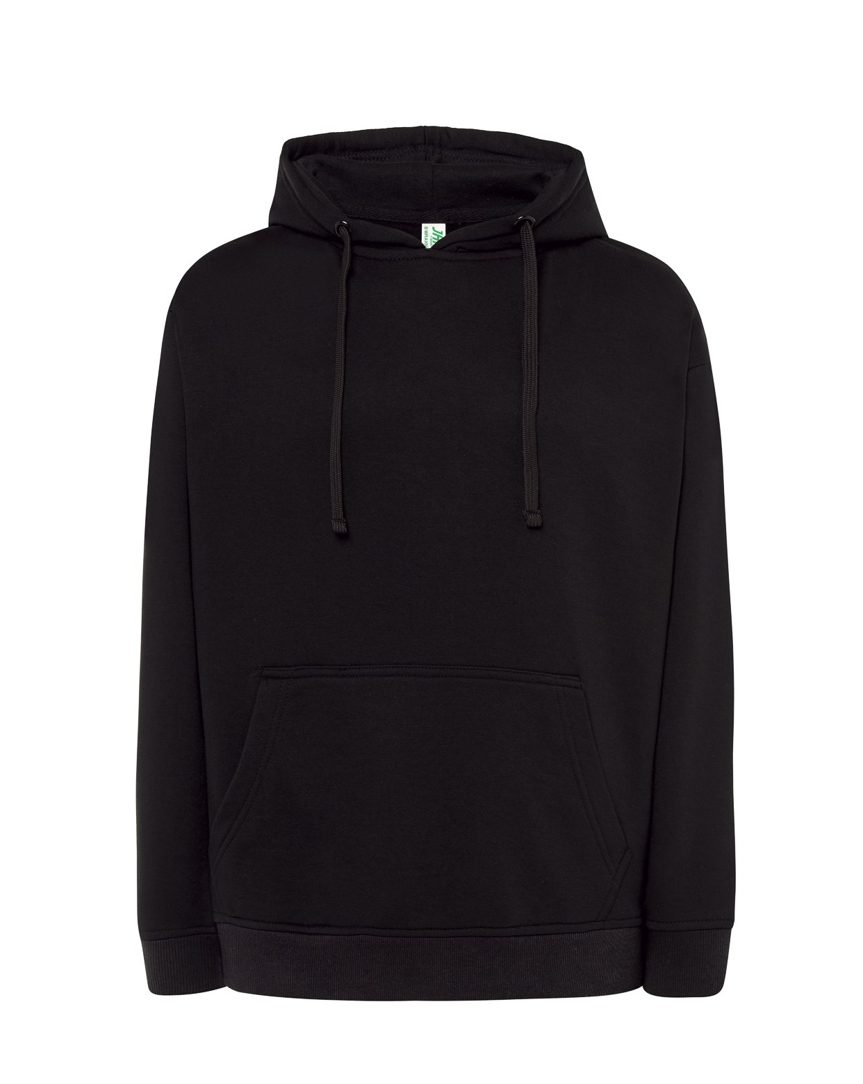 Sudadera Cubo con corazón 2 Sudadera unisex con capucha y bolsillo canguro, negra, 290 g/m²