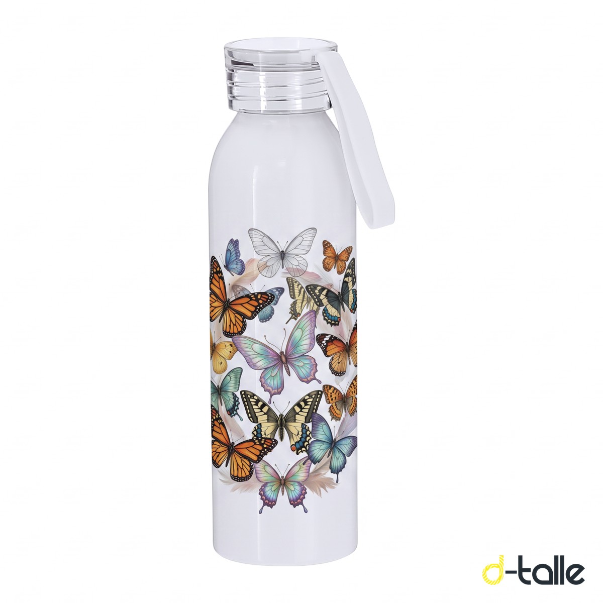Personalisierte Aluminium-Trinkflasche mit Trageschlaufe 650 ml 1 Botella de aluminio personalizada con correa 650 ml con diseño a todo color