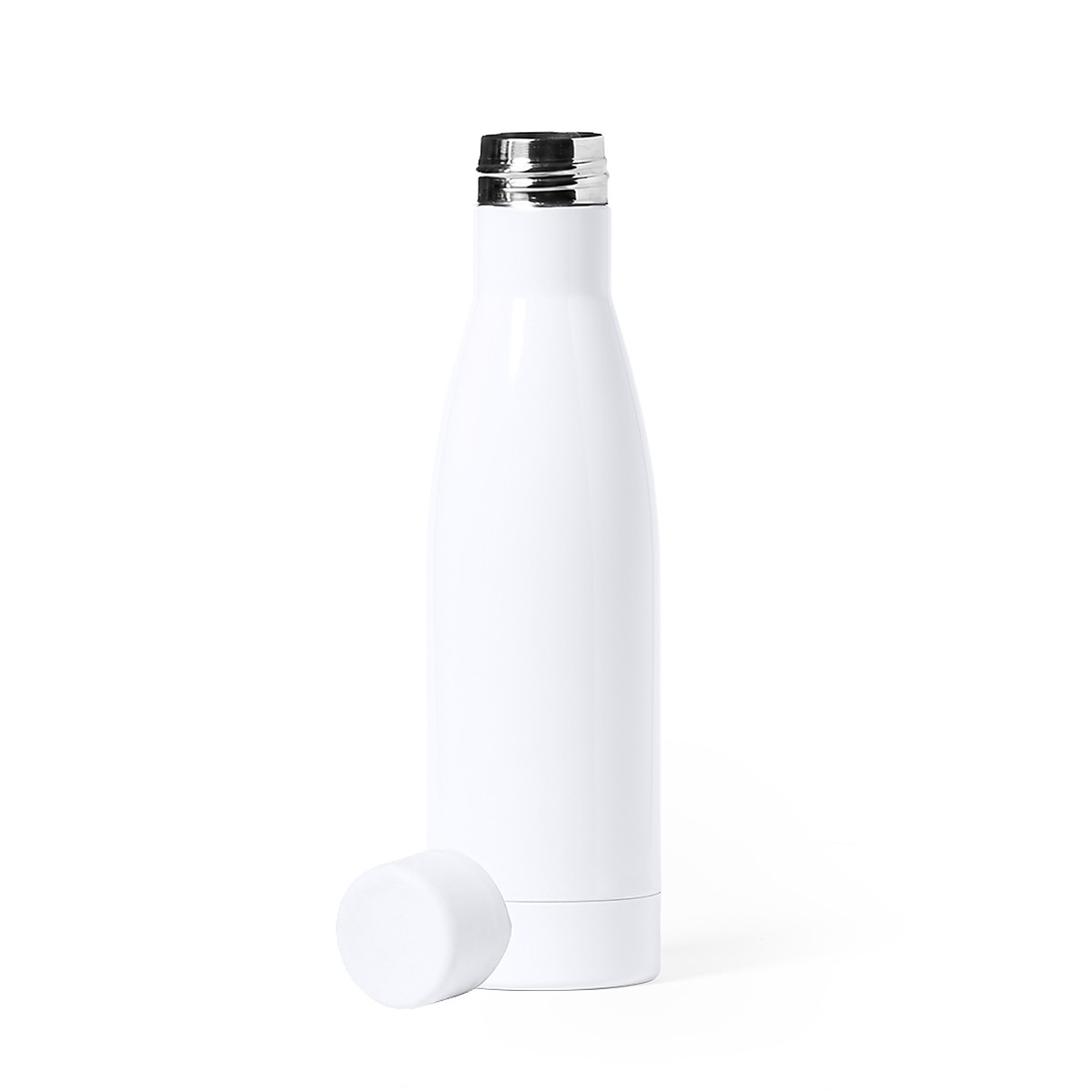 Personalisierte Metall-Trinkflasche aus Edelstahl 700 ml 3 Botella metálica personalizada 700 ml con el tapón de seguridad desenroscado