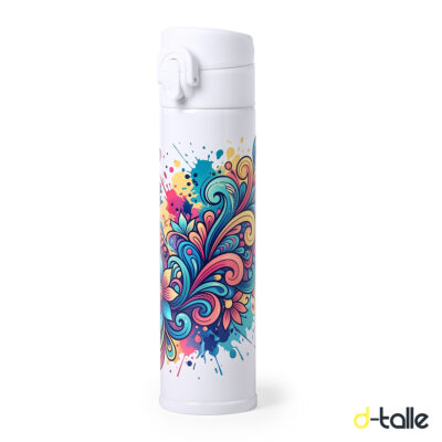 Termo de acero personalizado de 330 ml con diseño a todo color