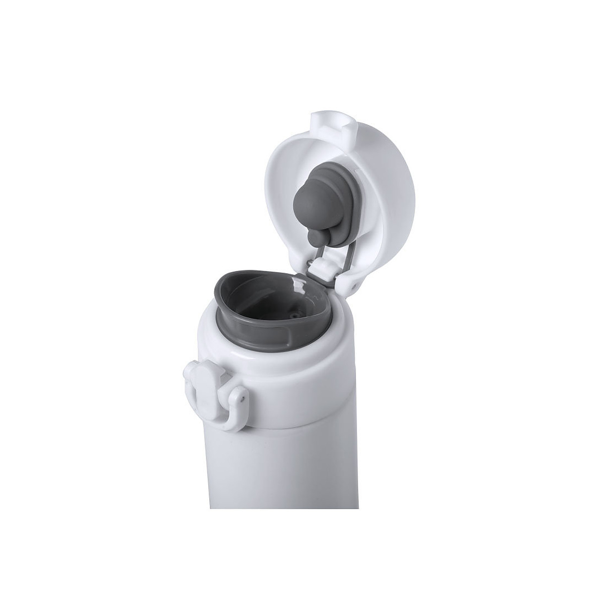 Termo d'acer personalitzat 330 ml 3 Detalle de la tapa con botón de apertura del termo personalizado de 330 ml