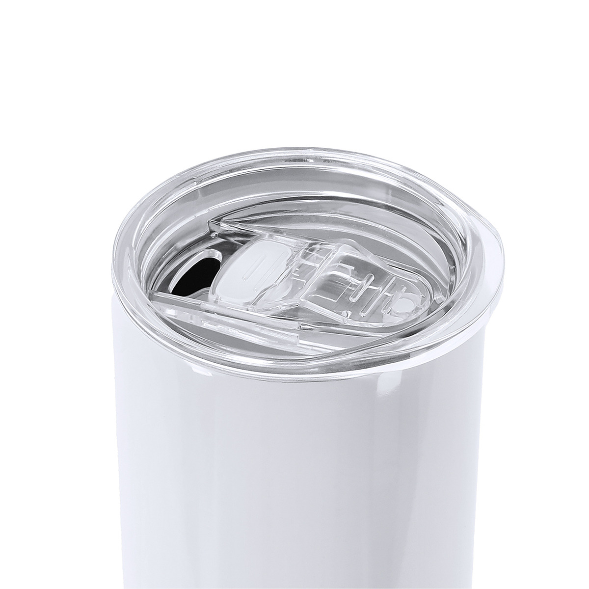 Custom insulated tumbler 600 ml 4 Detalle de la tapa transparente con dosificador del vaso térmico de 600 ml